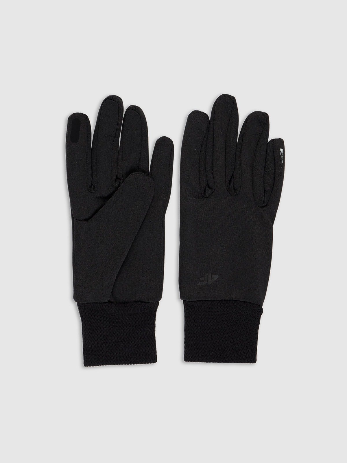 4F Rękawiczki softshellowe Touch Screen uniseks - czarne XS