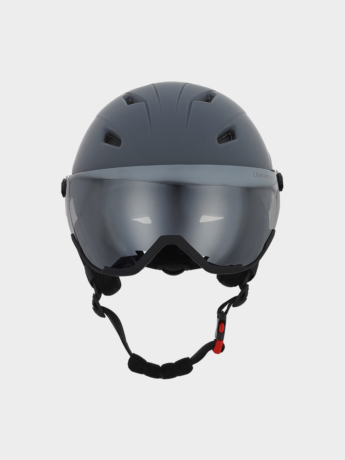 4F Kask narciarski z goglami uniseks - szary S/M (55-59cm)