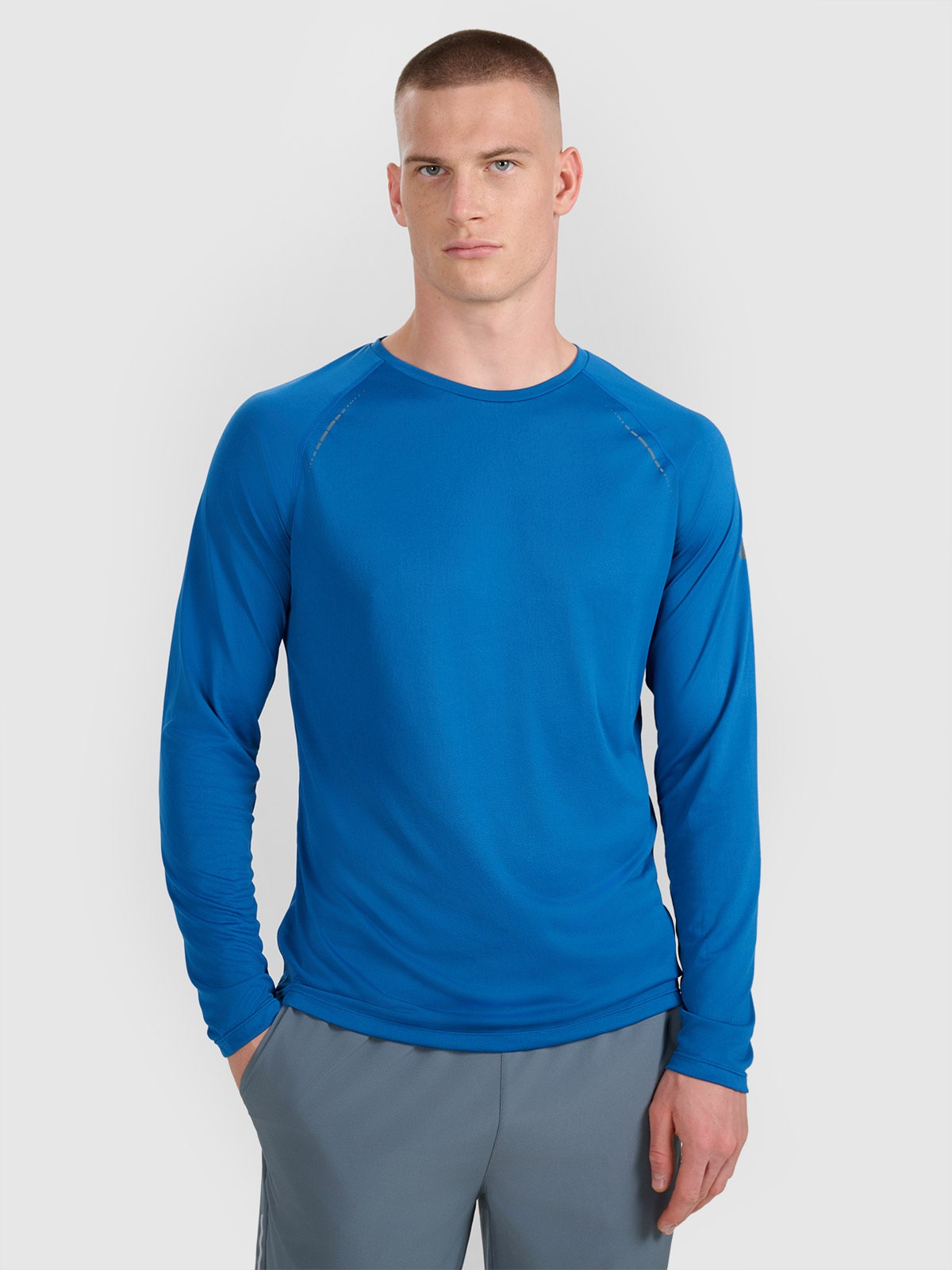 4F Longsleeve do biegania szybkoschnący męski - granatowy M