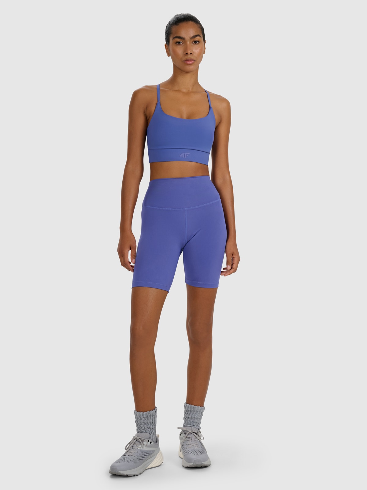 4F Legginsy kolarki treningowe damskie - granatowe XL