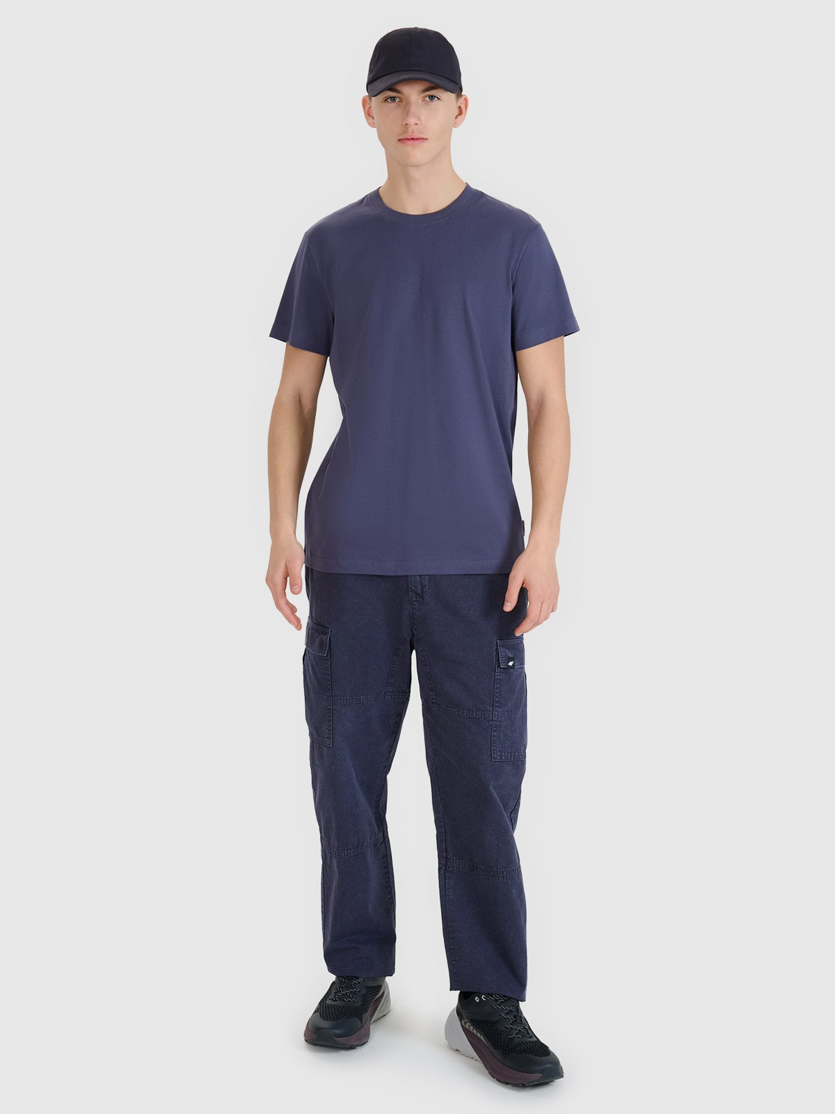 4F Spodnie casual cargo męskie - szare S