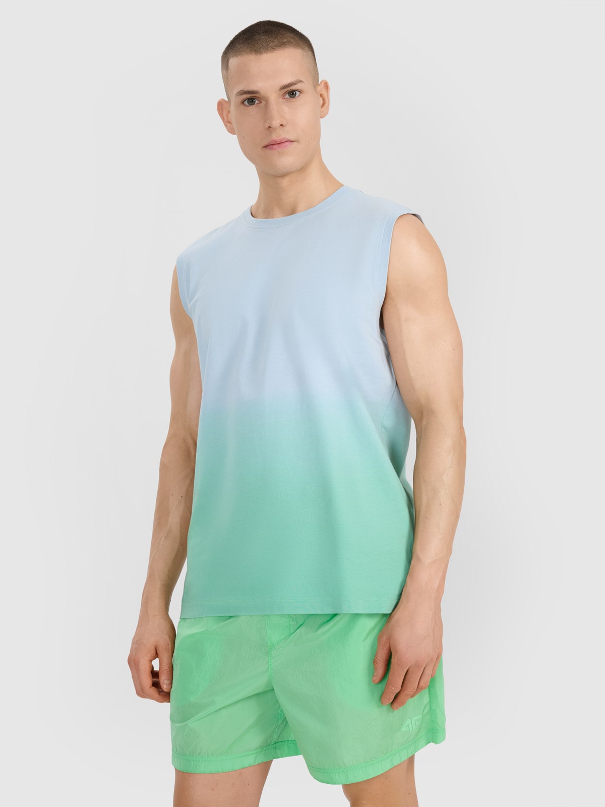 4F Tank top regular męski - zielony L