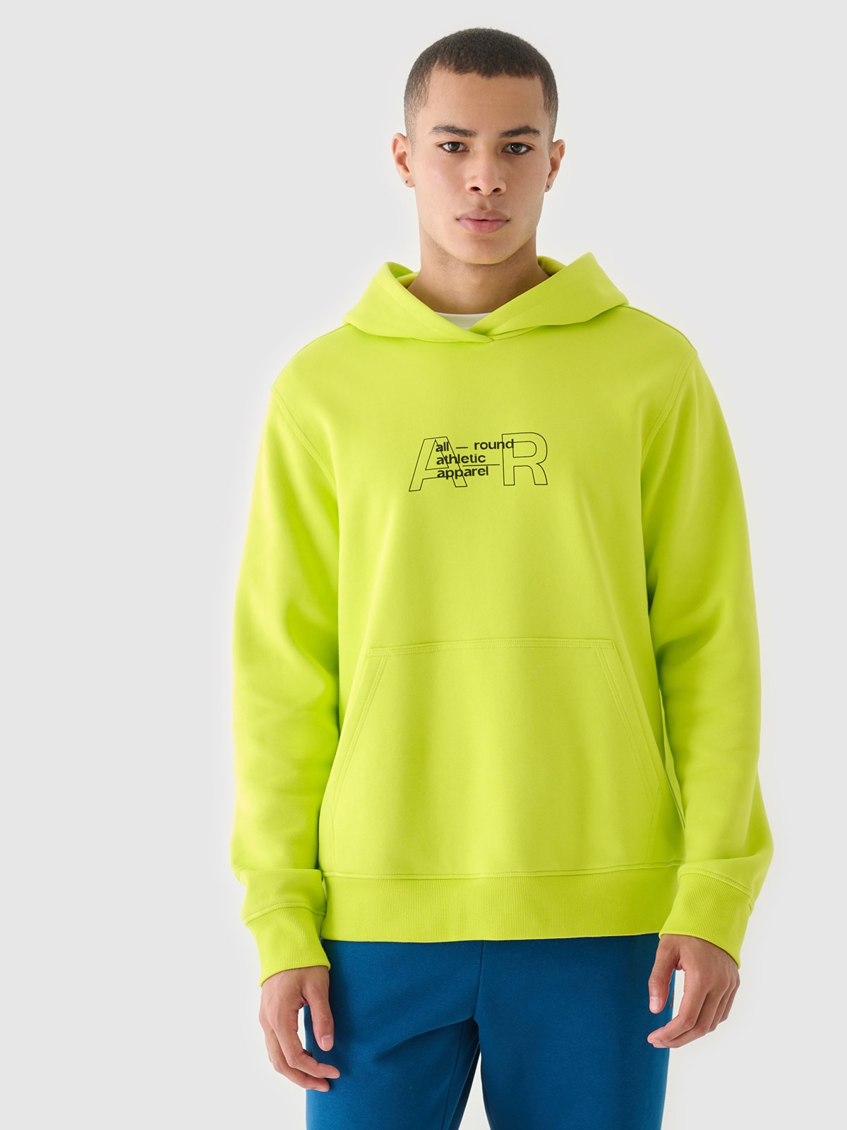 4F Bluza dresowa nierozpinana z kapturem męska - zielona L