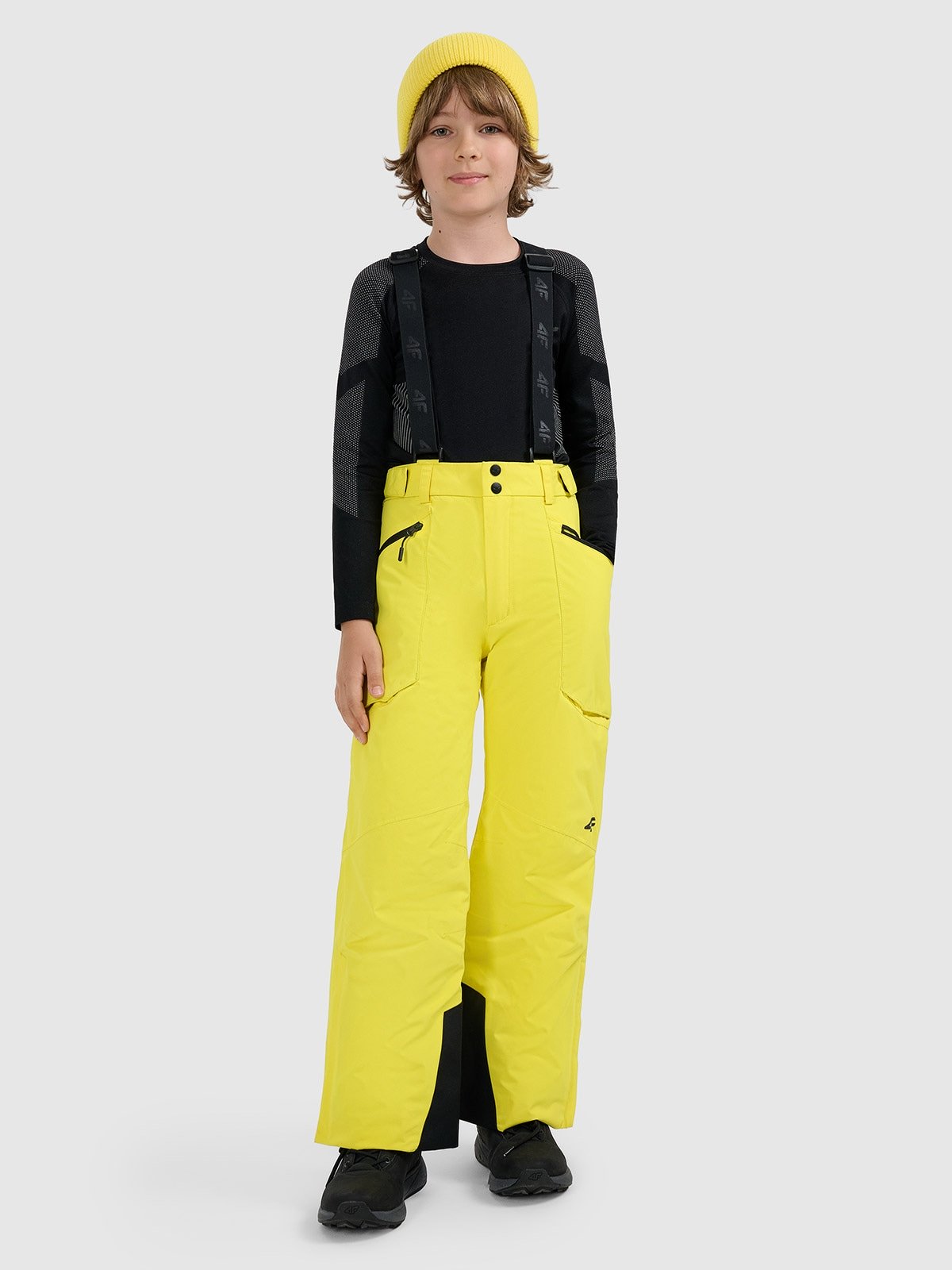 4F Spodnie narciarskie membrana 8000 chłopięce - żółte 158 (12-13 lat)