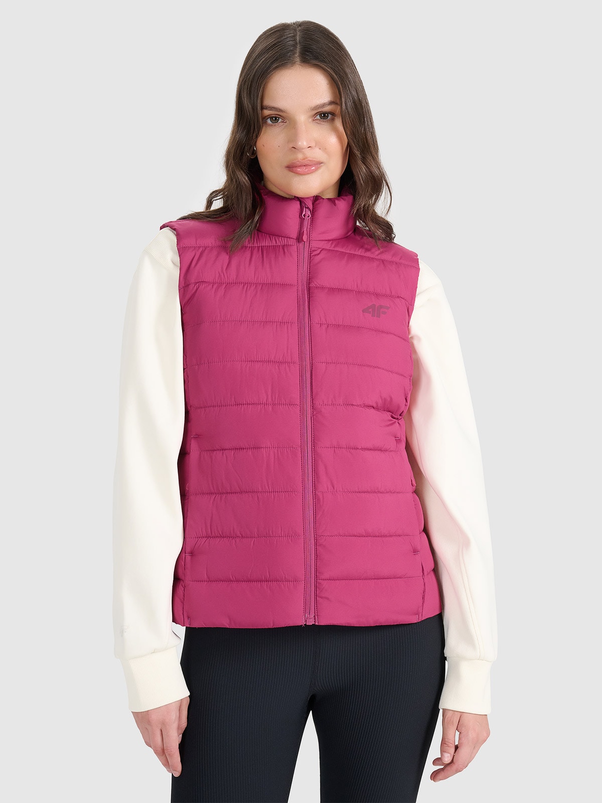 4F Bezrękawnik puchowy z wypełnieniem syntetycznym damski - różowy XXL