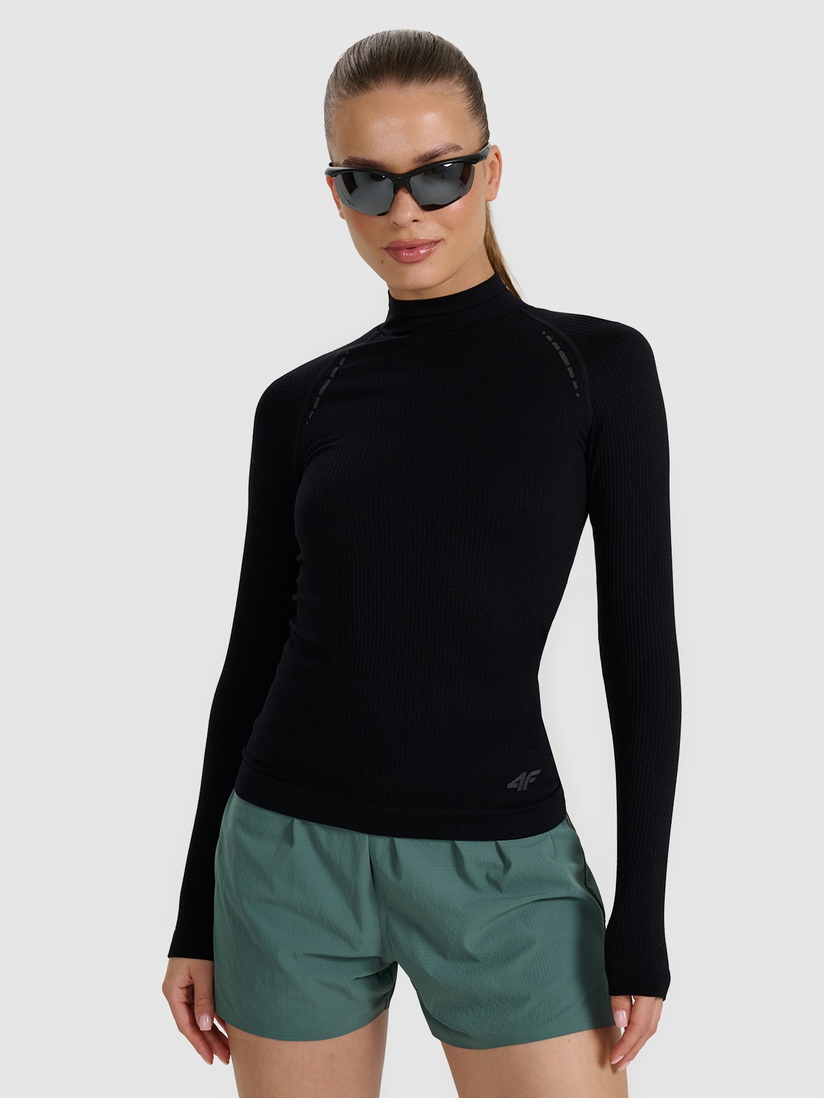 4F Longsleeve do biegania w terenie szybkoschnący damski - czarny M/L