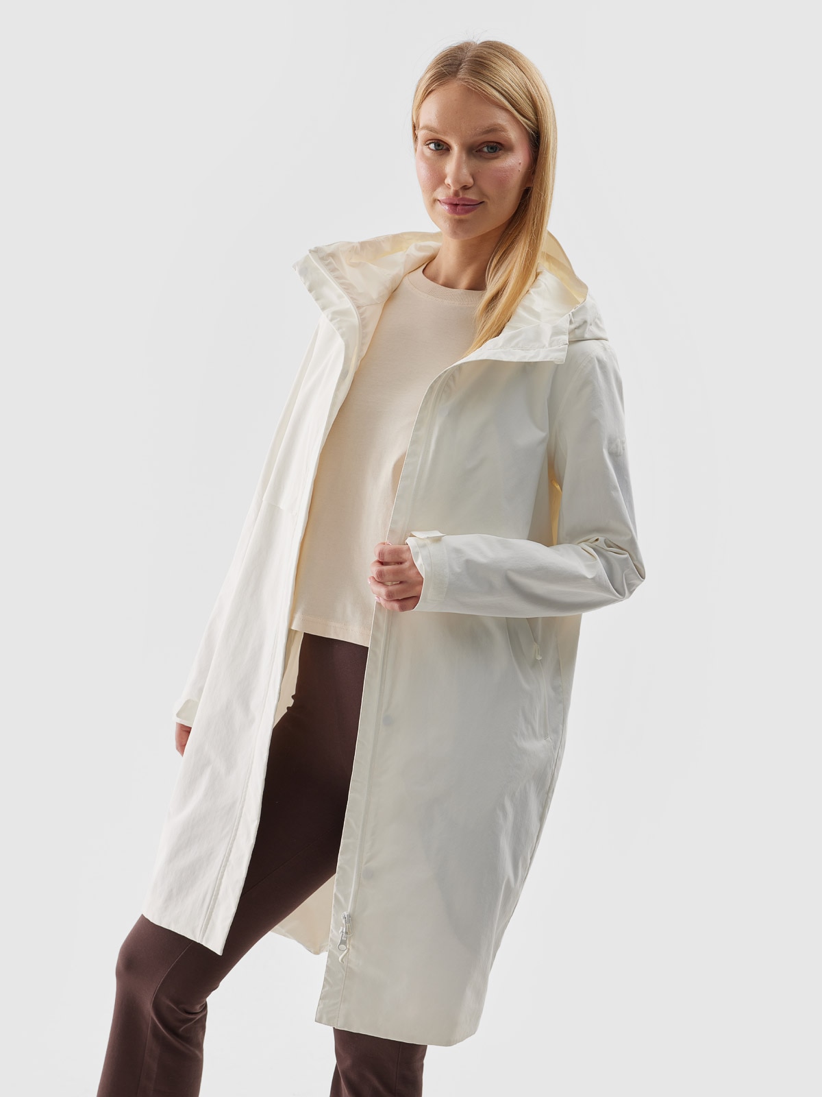 4F Parka miejska membrana 8000 damska - biała XXL