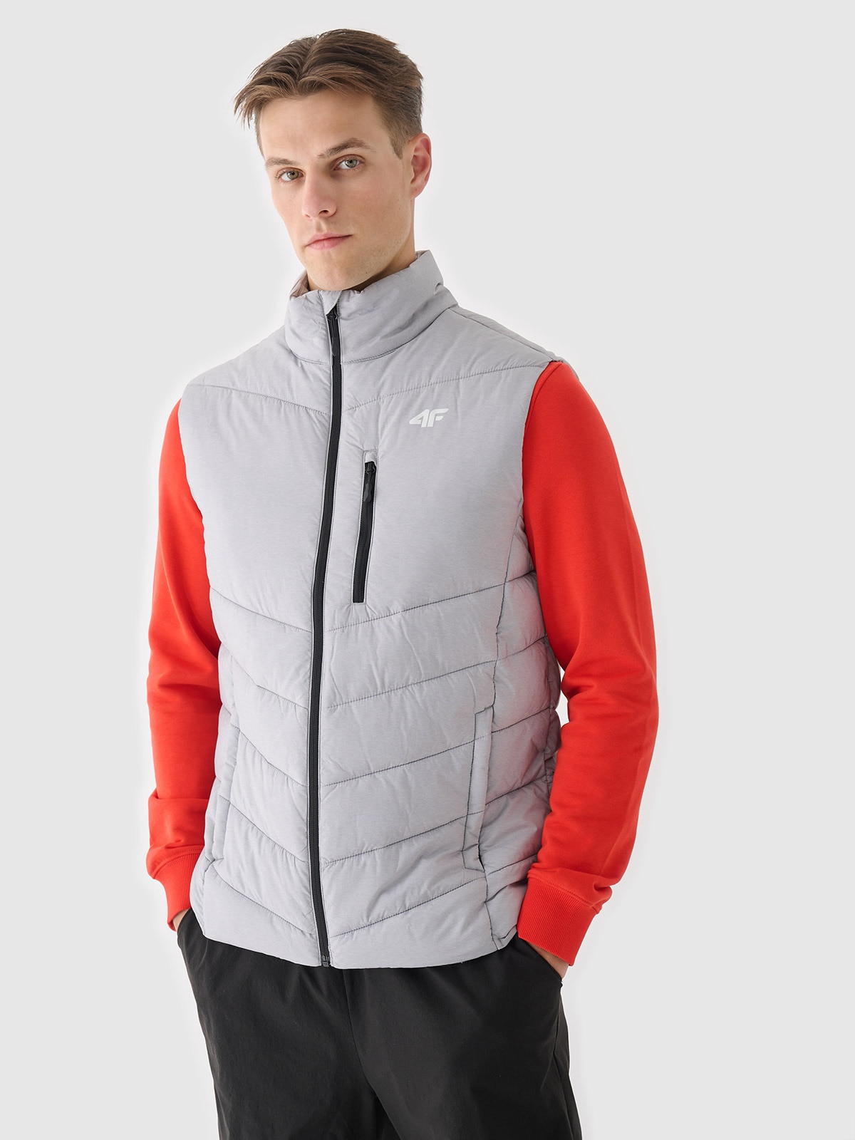 4F Bezrękawnik puchowy z wypełnieniem syntetycznym męski - szary XL