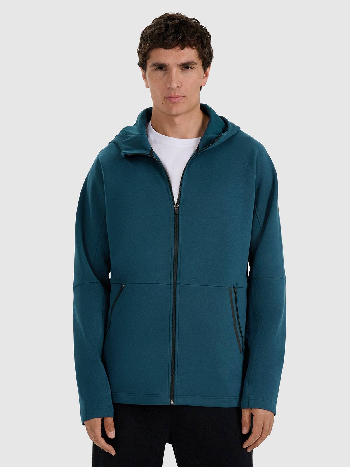 4F Bluza dresowa rozpinana z kapturem męska - granatowa S