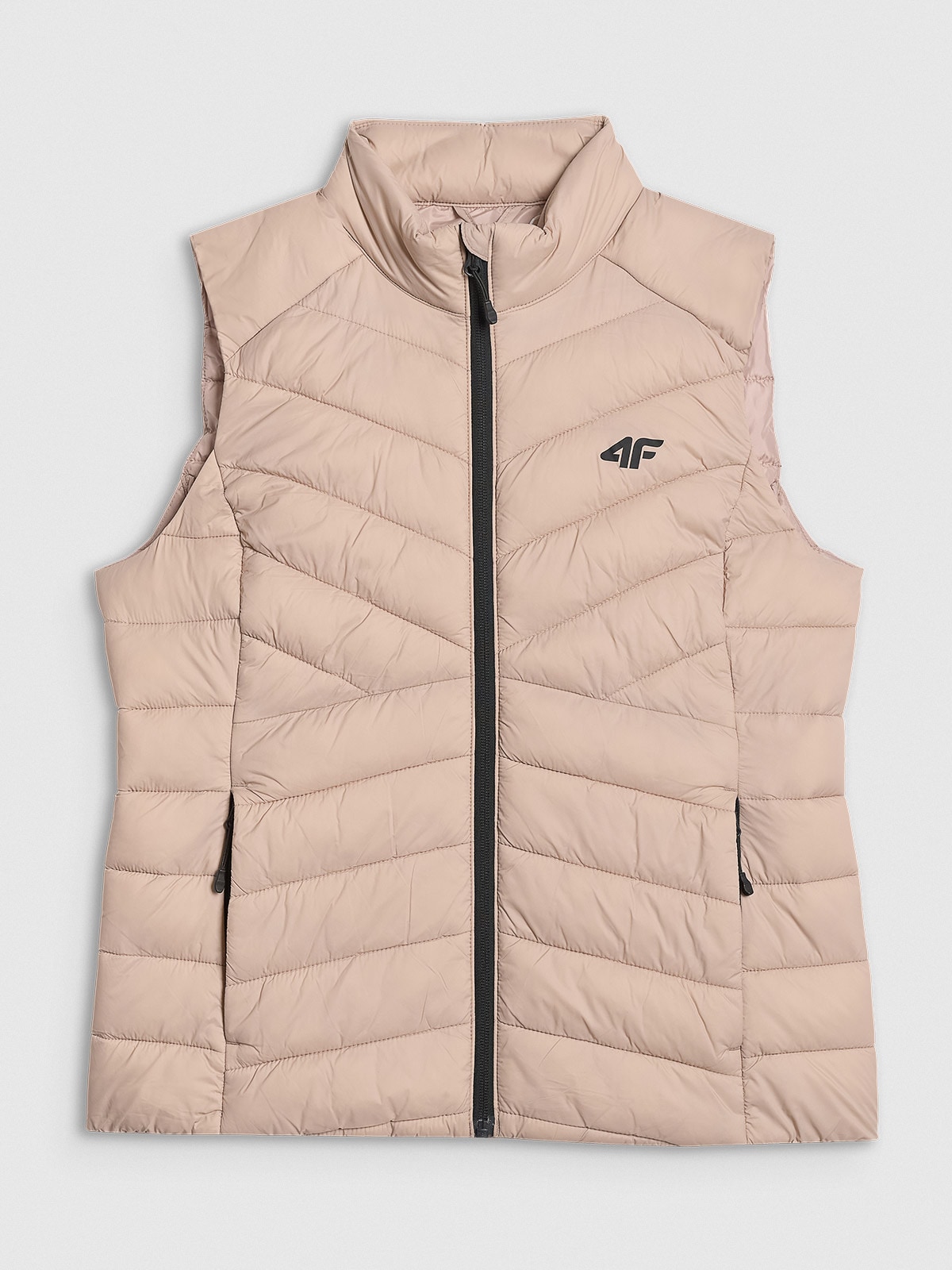 4F Bezrękawnik z wypełnieniem syntetycznym damski - beżowy L