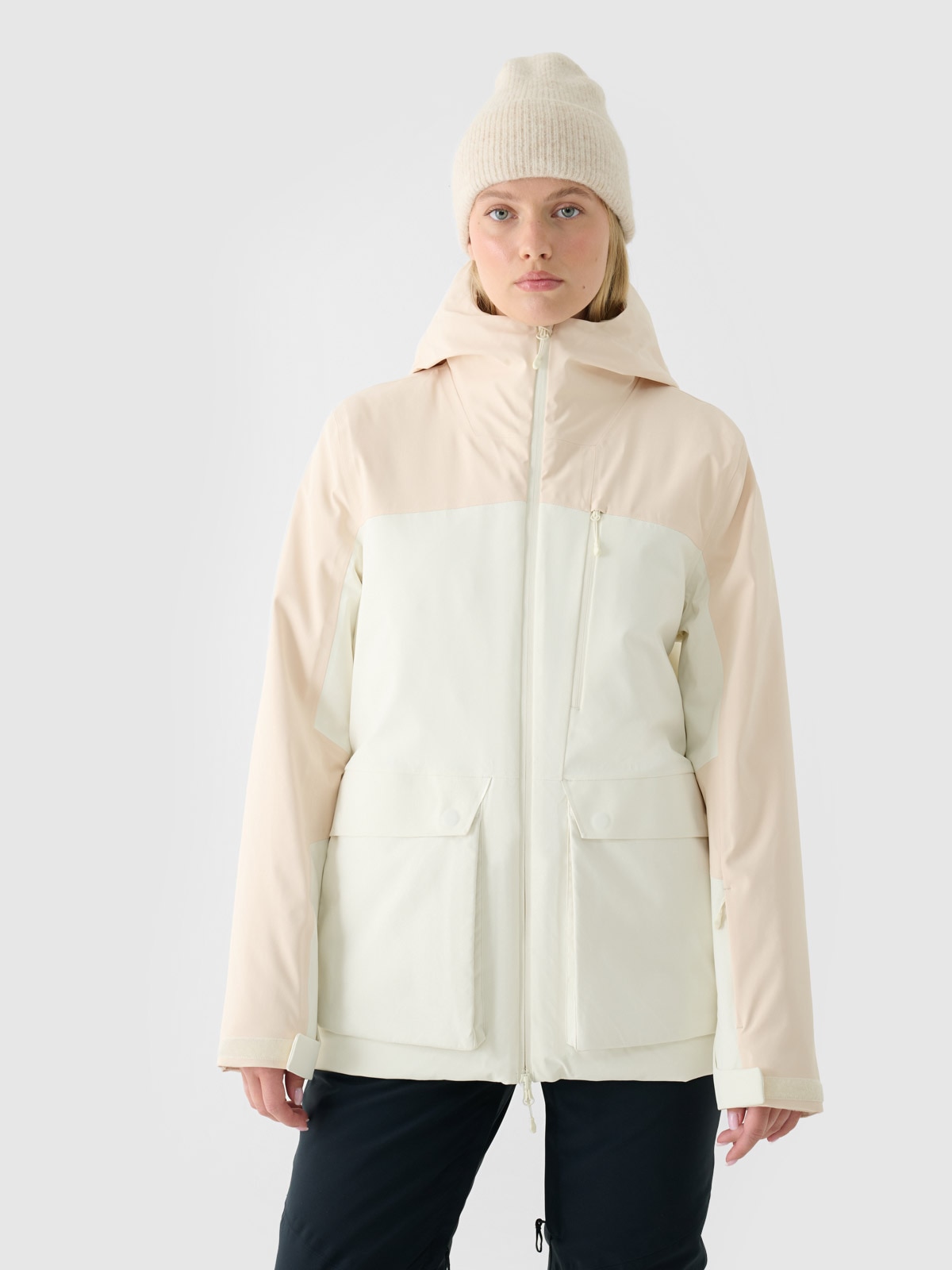 4F Kurtka narciarska membrana NeoDry 8000 damska - beżowa L