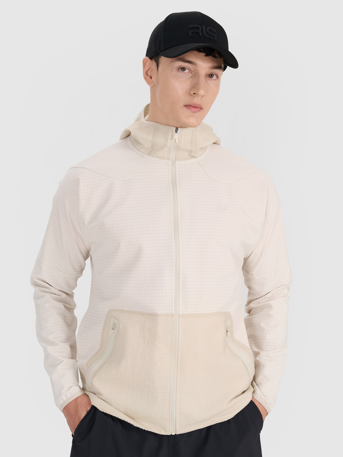 4F Bluza treningowa rozpinana z kapturem męska 4F x Robert Lewandowski - biała M