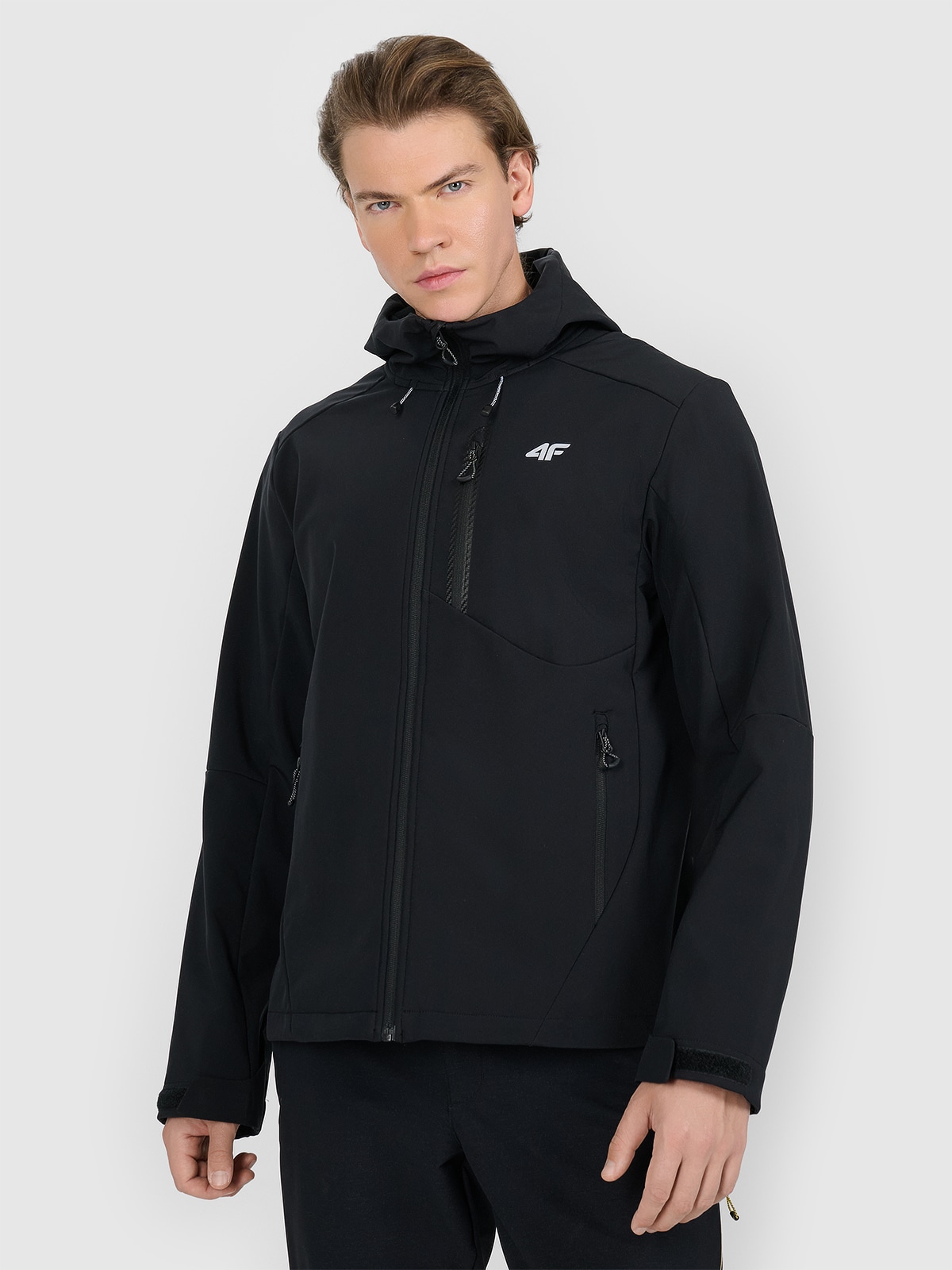 4F Kurtka softshell wiatroodporna membrana 8000 męska - czarna XL