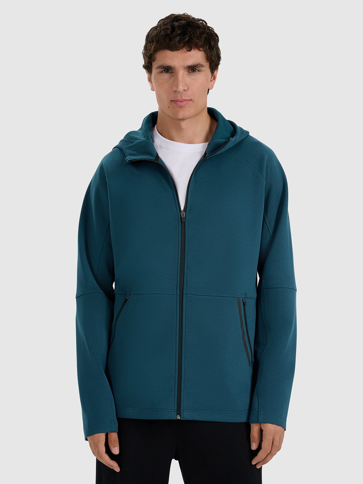 4F Bluza dresowa rozpinana z kapturem męska - granatowa XL