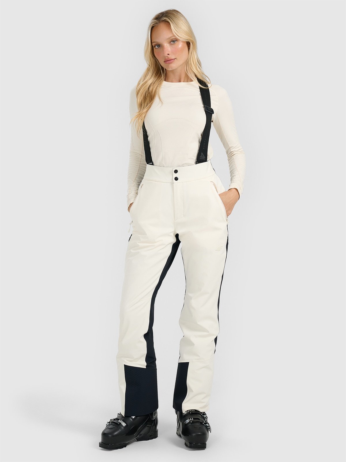 4F Spodnie narciarskie membrana Dermizax 20000 damskie - białe L