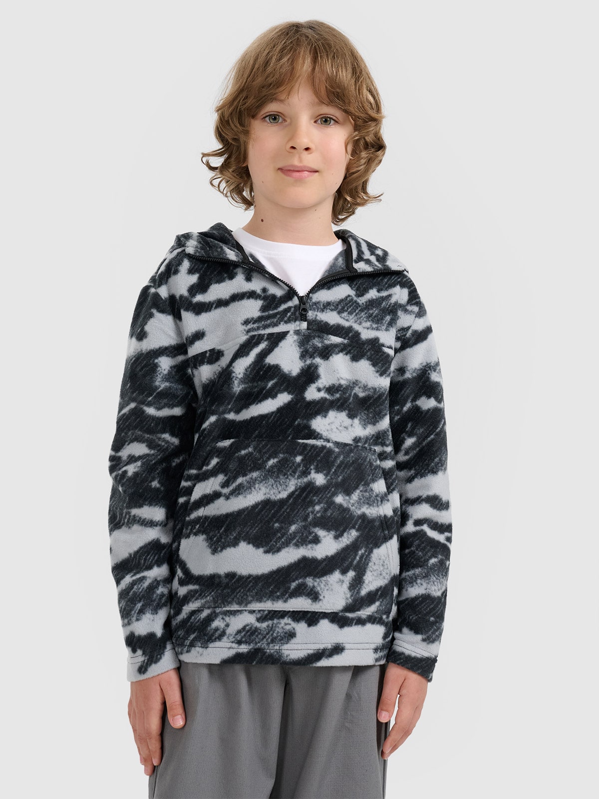 4F Polar regular z kapturem chłopięcy - multikolor 146 (10-11 lat)