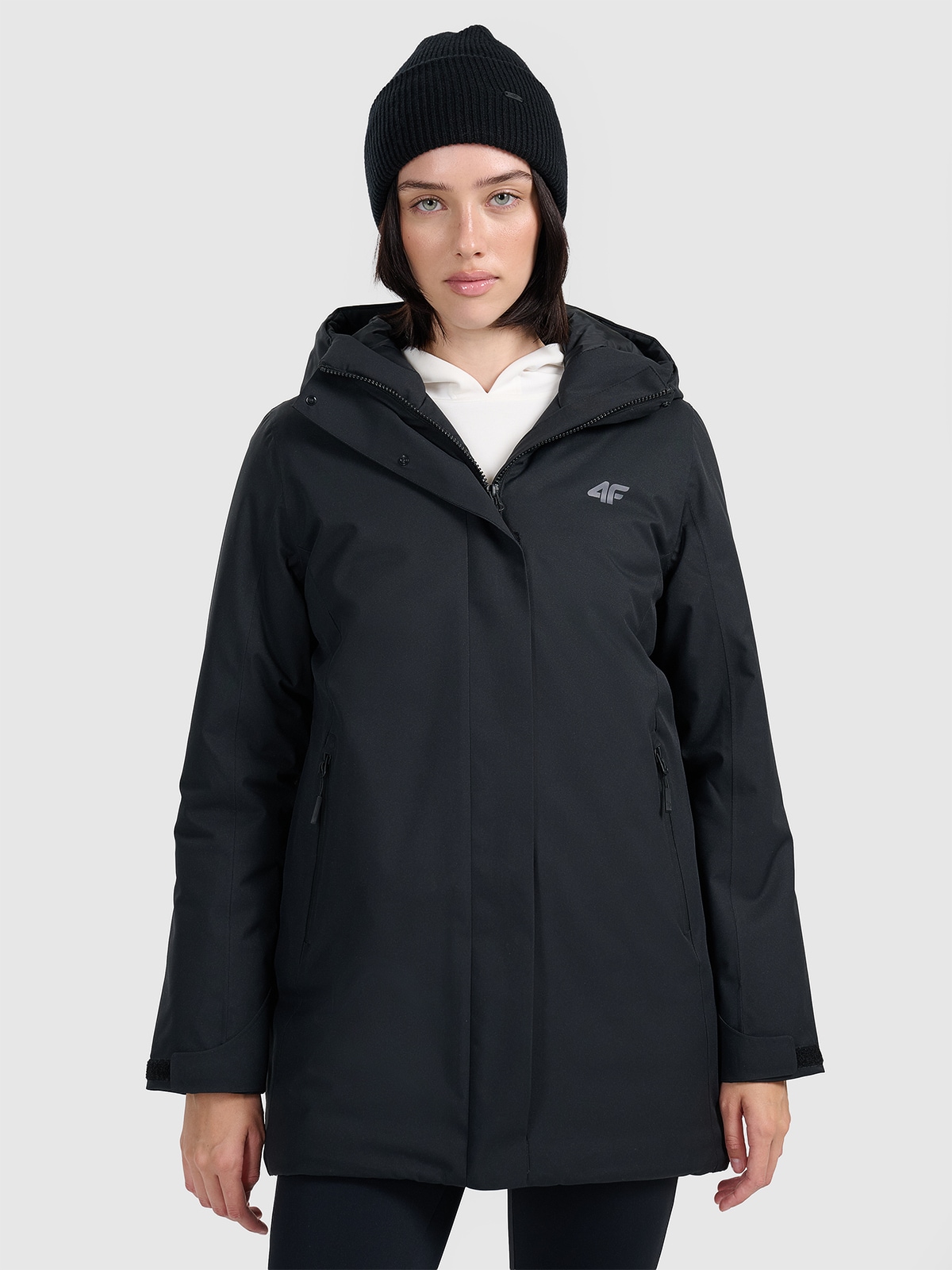 4F Parka zimowa membrana 8000 damska - czarna XS