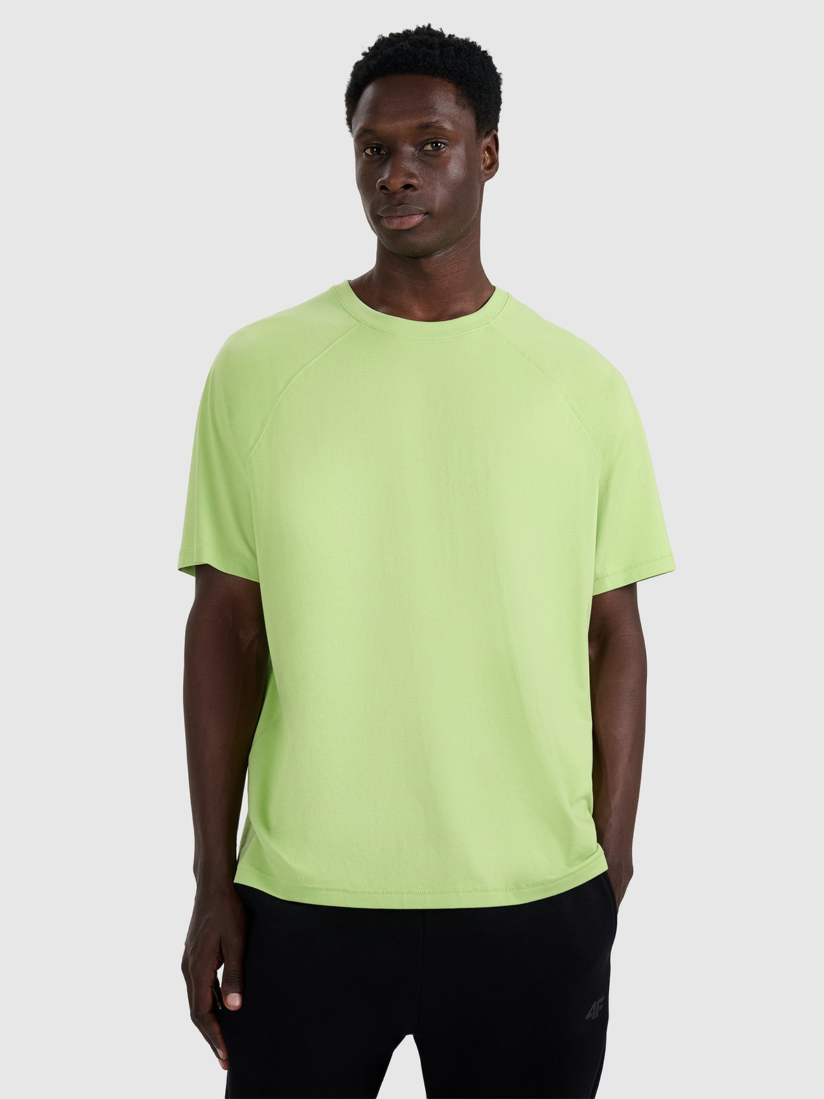 4F T-shirt oversize gładki męski - zielony S