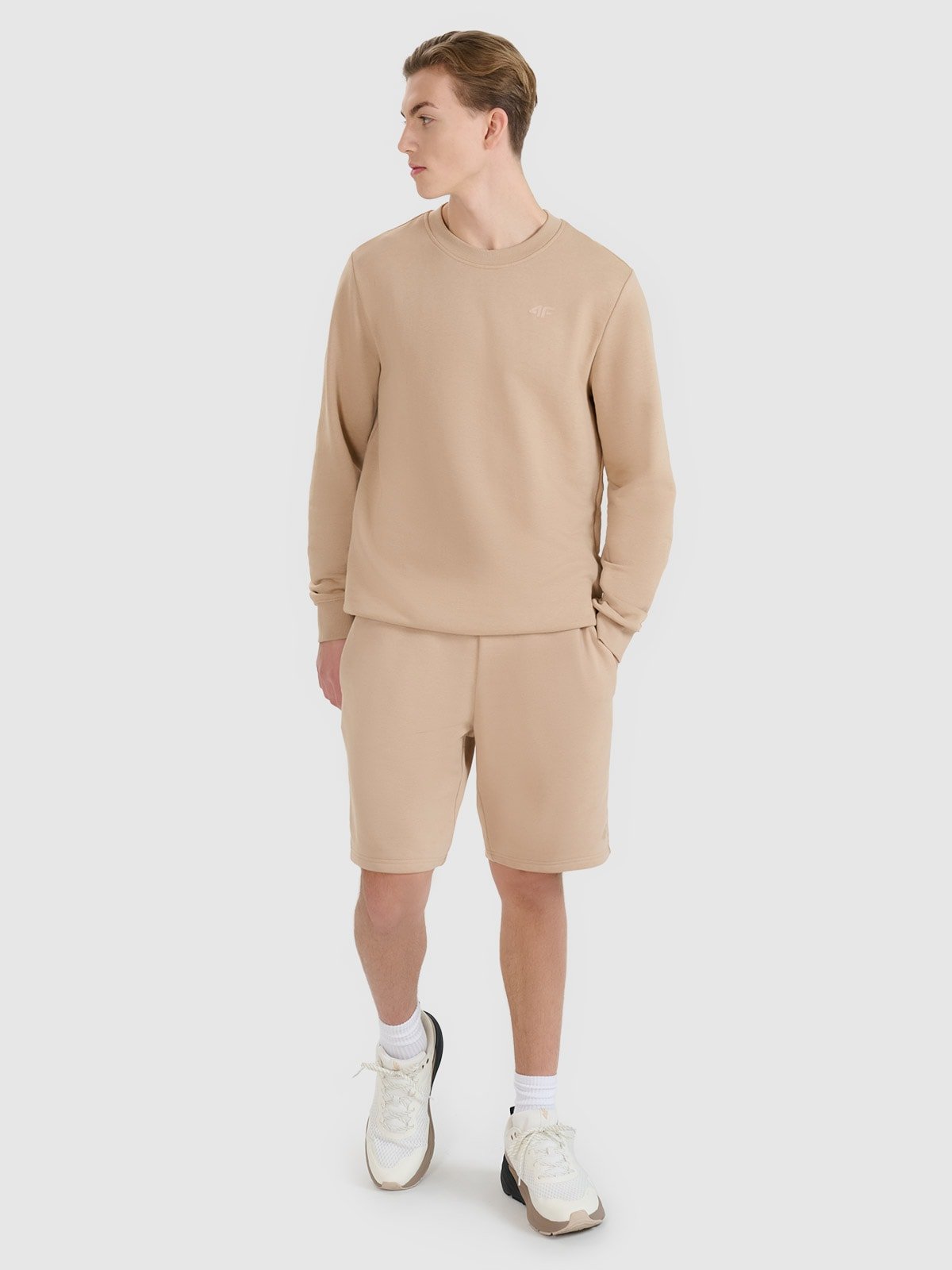4F Spodenki dresowe męskie - beżowe XL