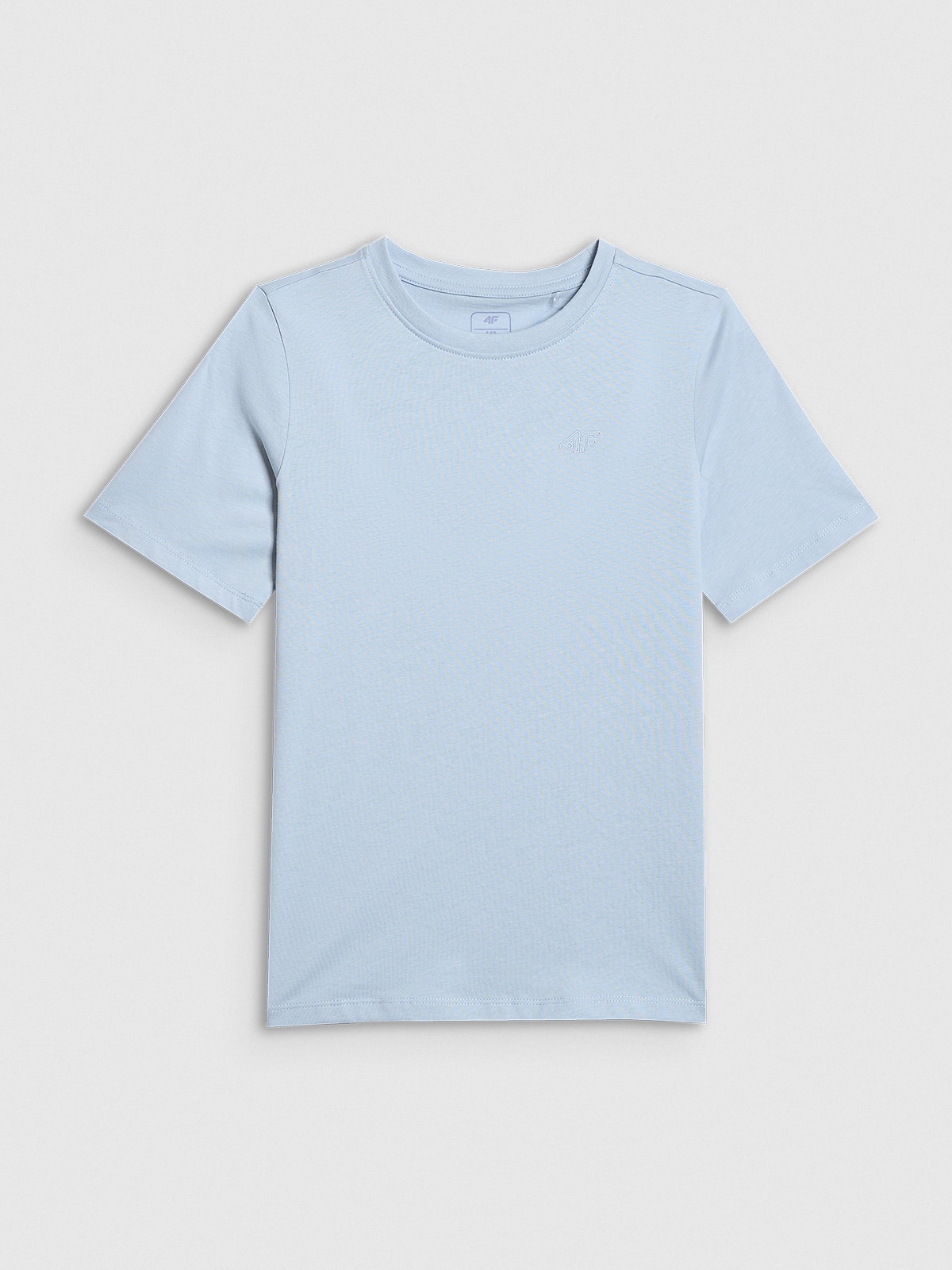 4F T-shirt regular gładki chłopięcy - niebieski 128 (7-8 lat)