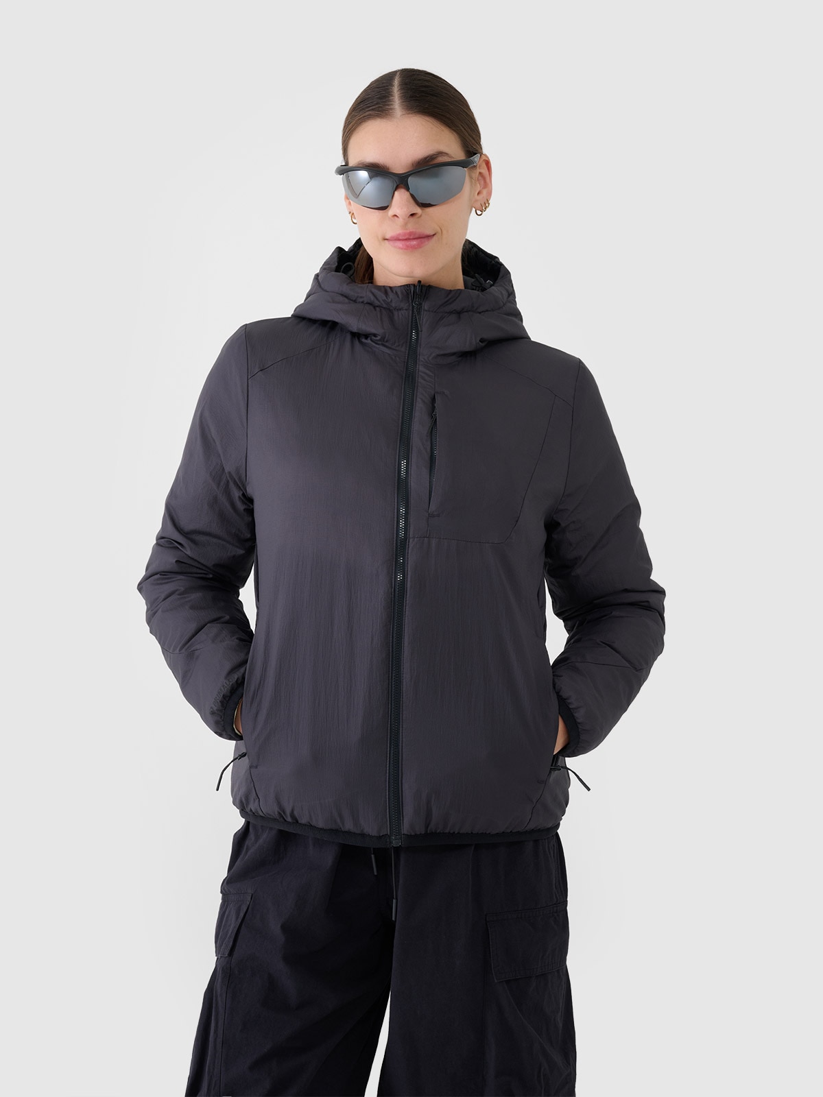 4F Kurtka puchowa dwustronna z wypełnieniem PrimaLoft damska - szara S