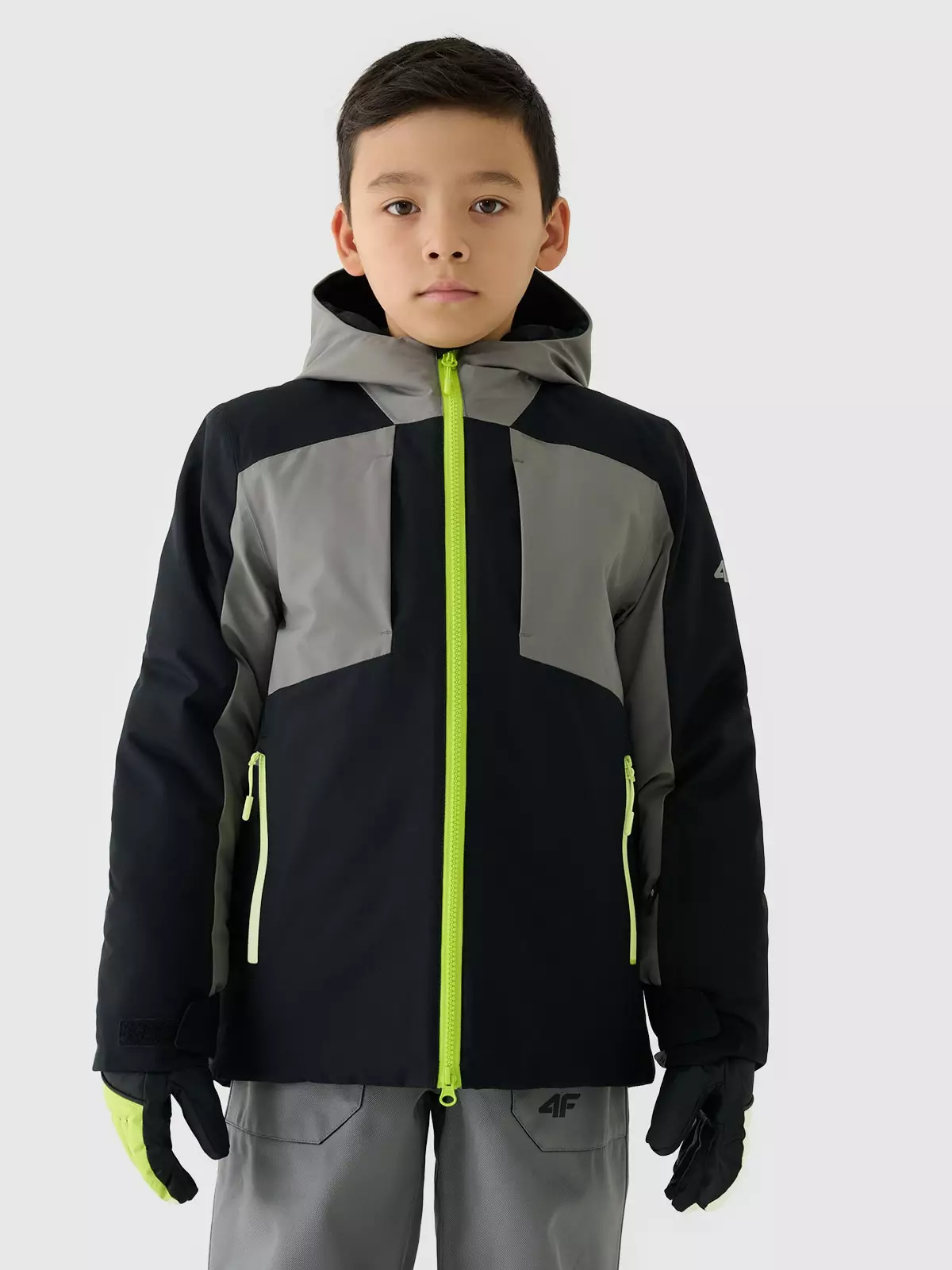 4F Kurtka narciarska membrana 8000 chłopięca - czarna 164 (13-14 lat)