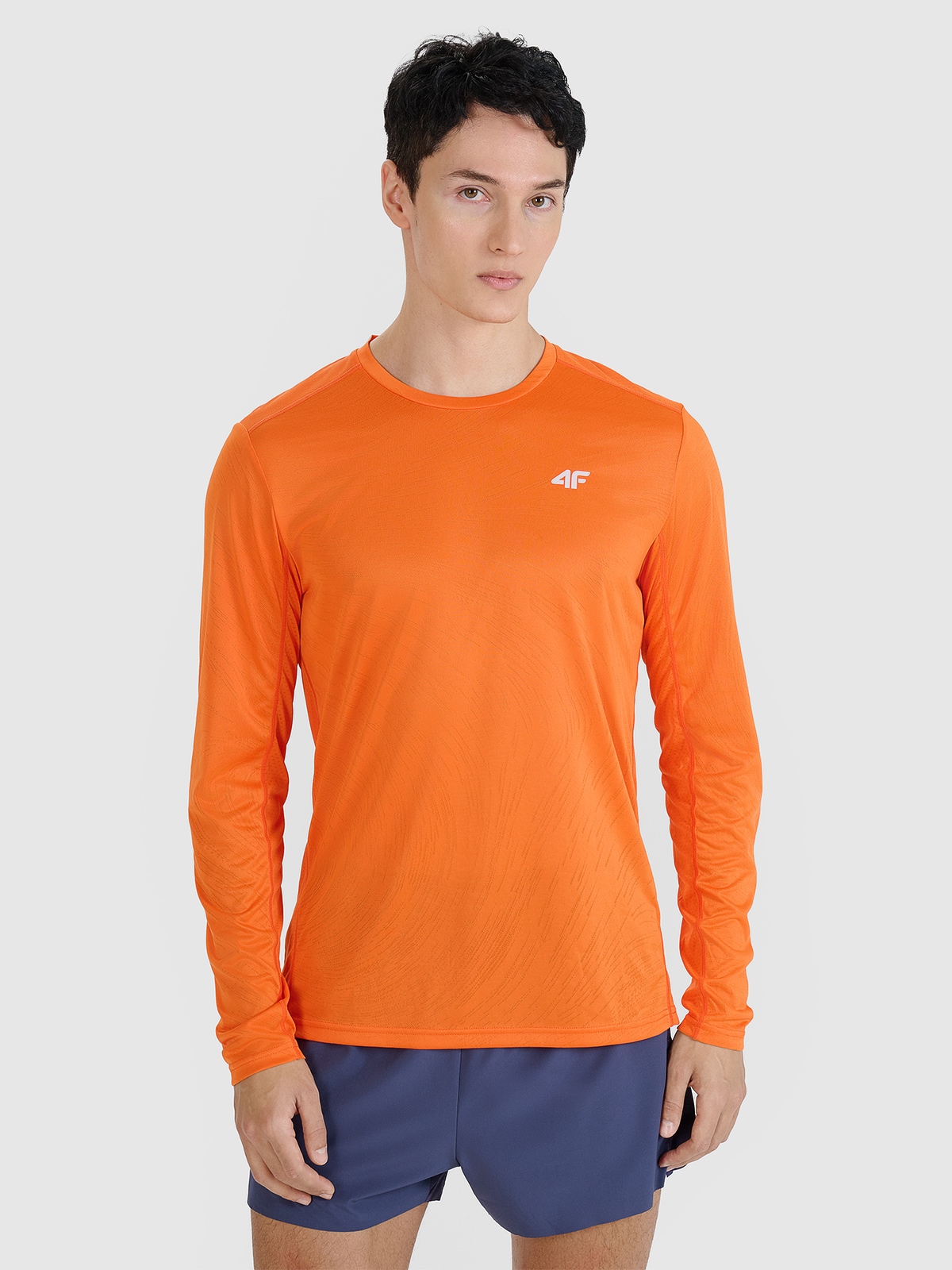 4F Longsleeve do biegania szybkoschnący męski - pomarańczowy M