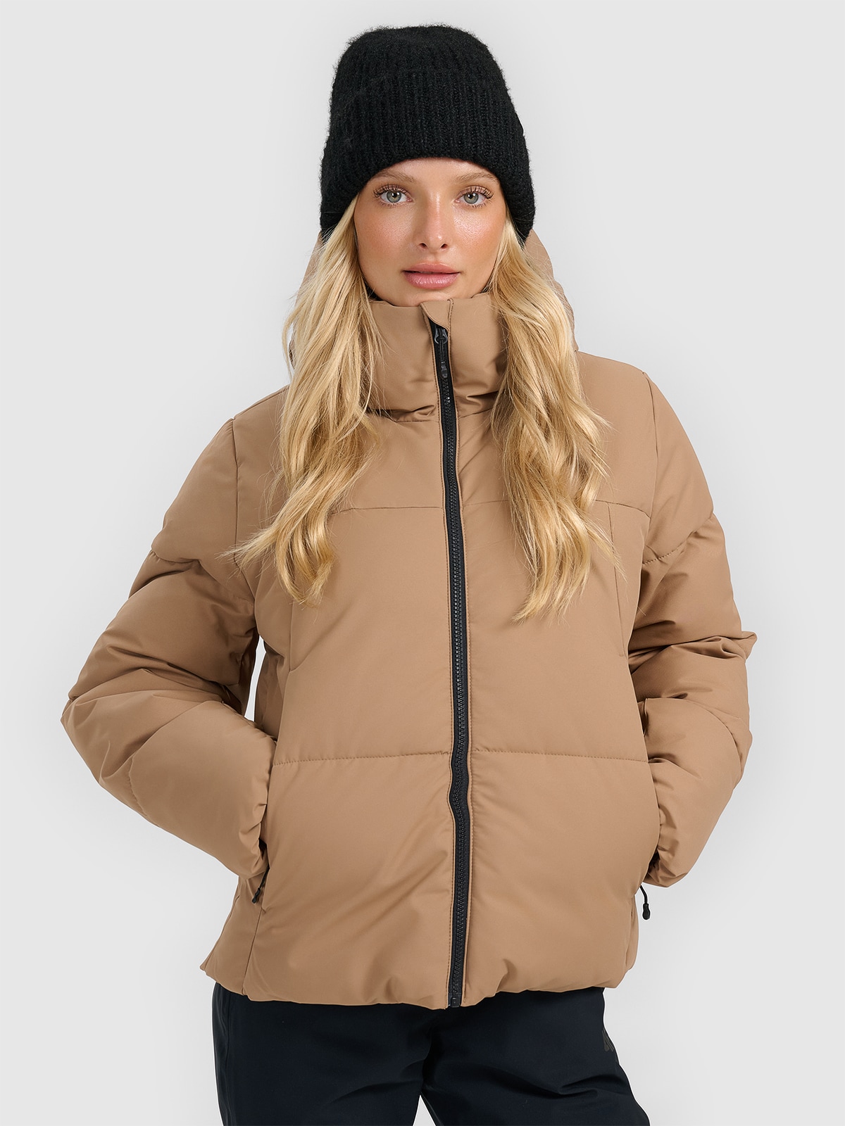 4F Kurtka narciarska membrana 5000 damska - brązowa M