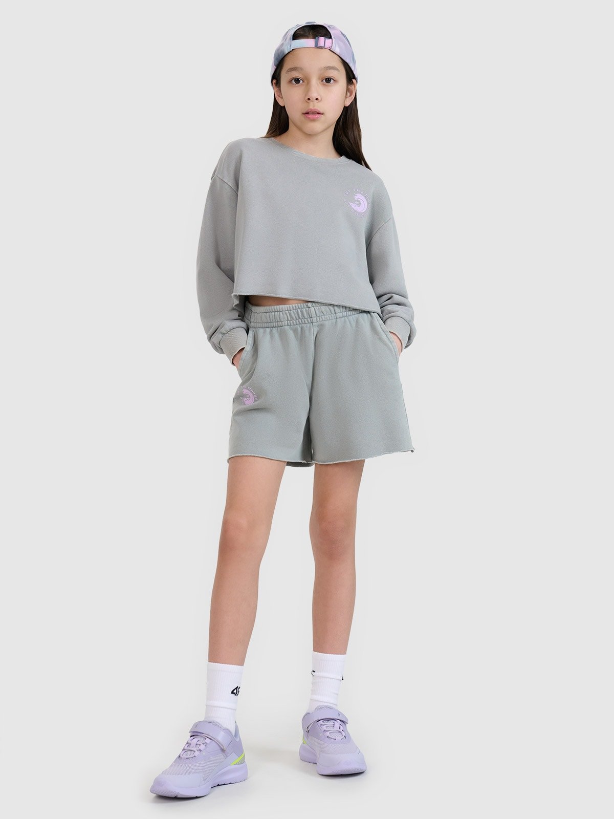 4F Spodenki dresowe dziewczęce - szare 158 (12-13 lat)