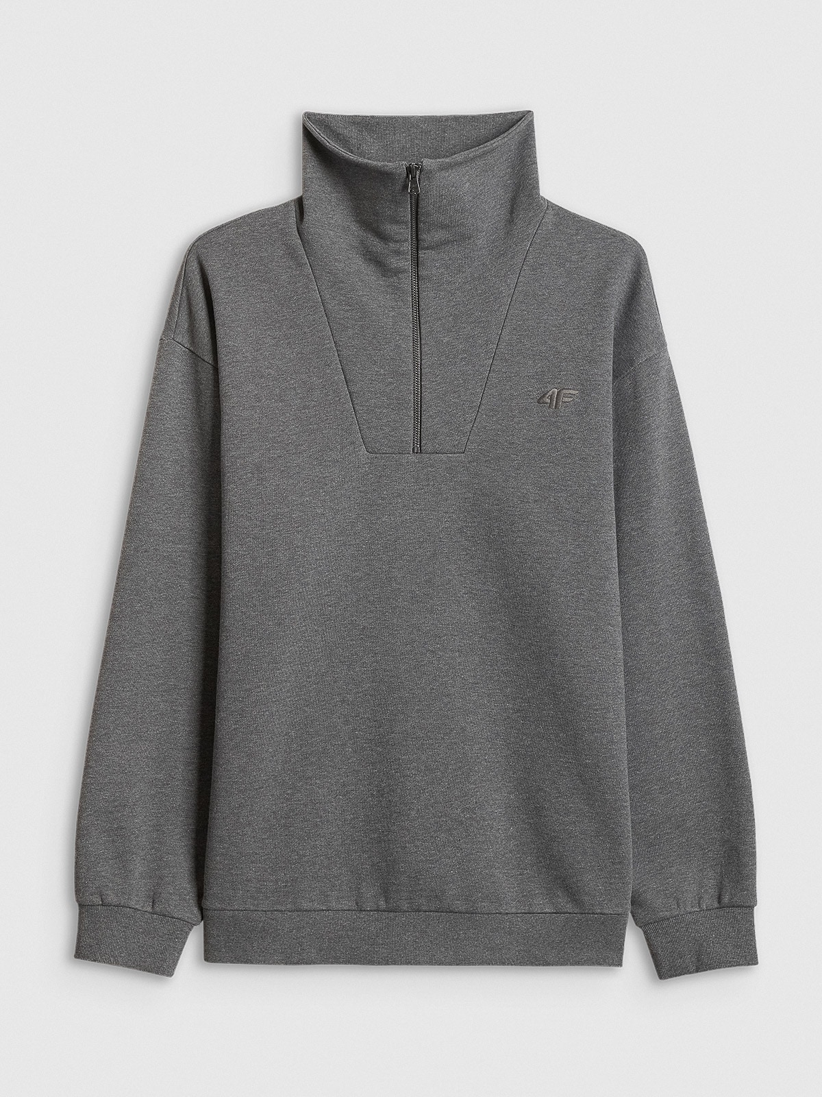 4F Bluza dresowa regular bez kaptura męska - szara M