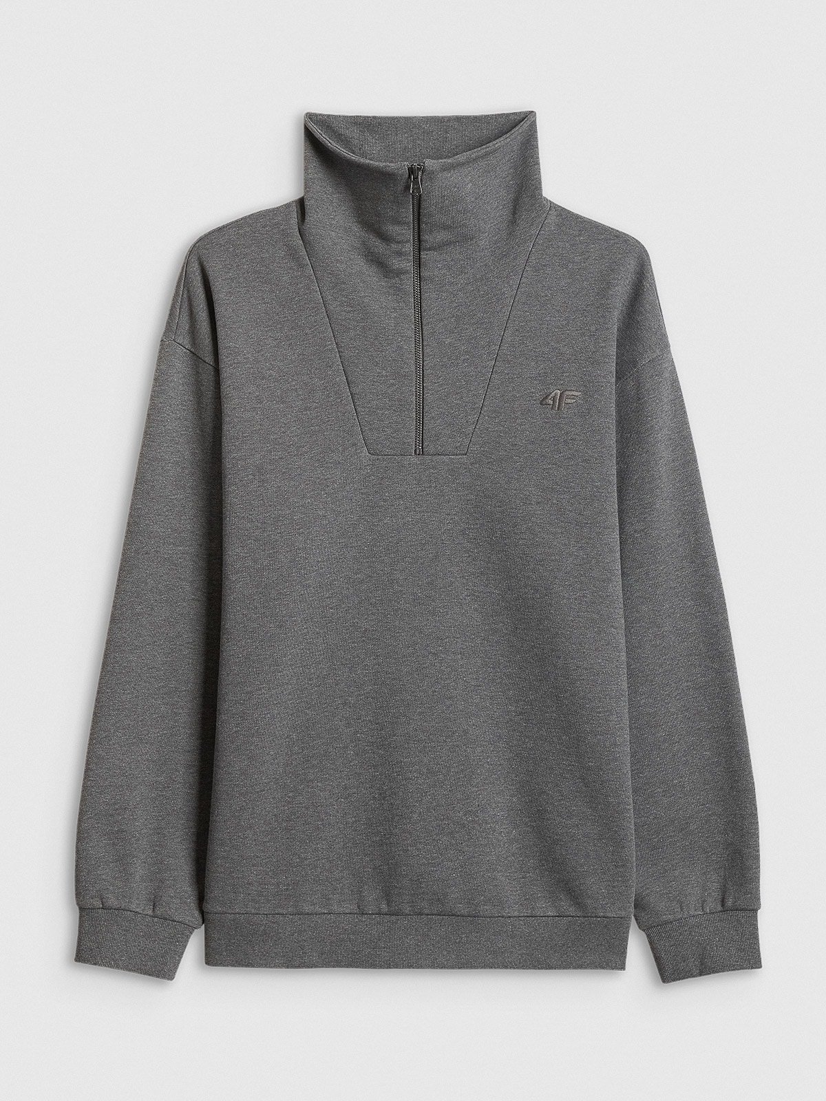 4F Bluza dresowa regular bez kaptura męska - szara M