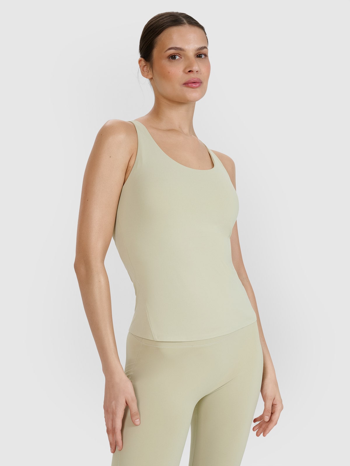 4F Top do jogi i pilatesu slim szybkoschnący damski - zielony XS