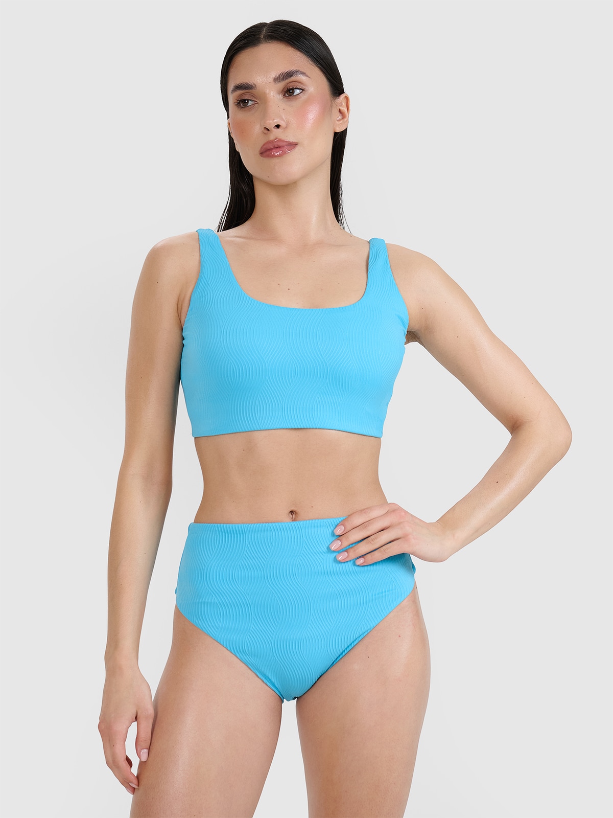 4F Góra od bikini damska - turkusowa S