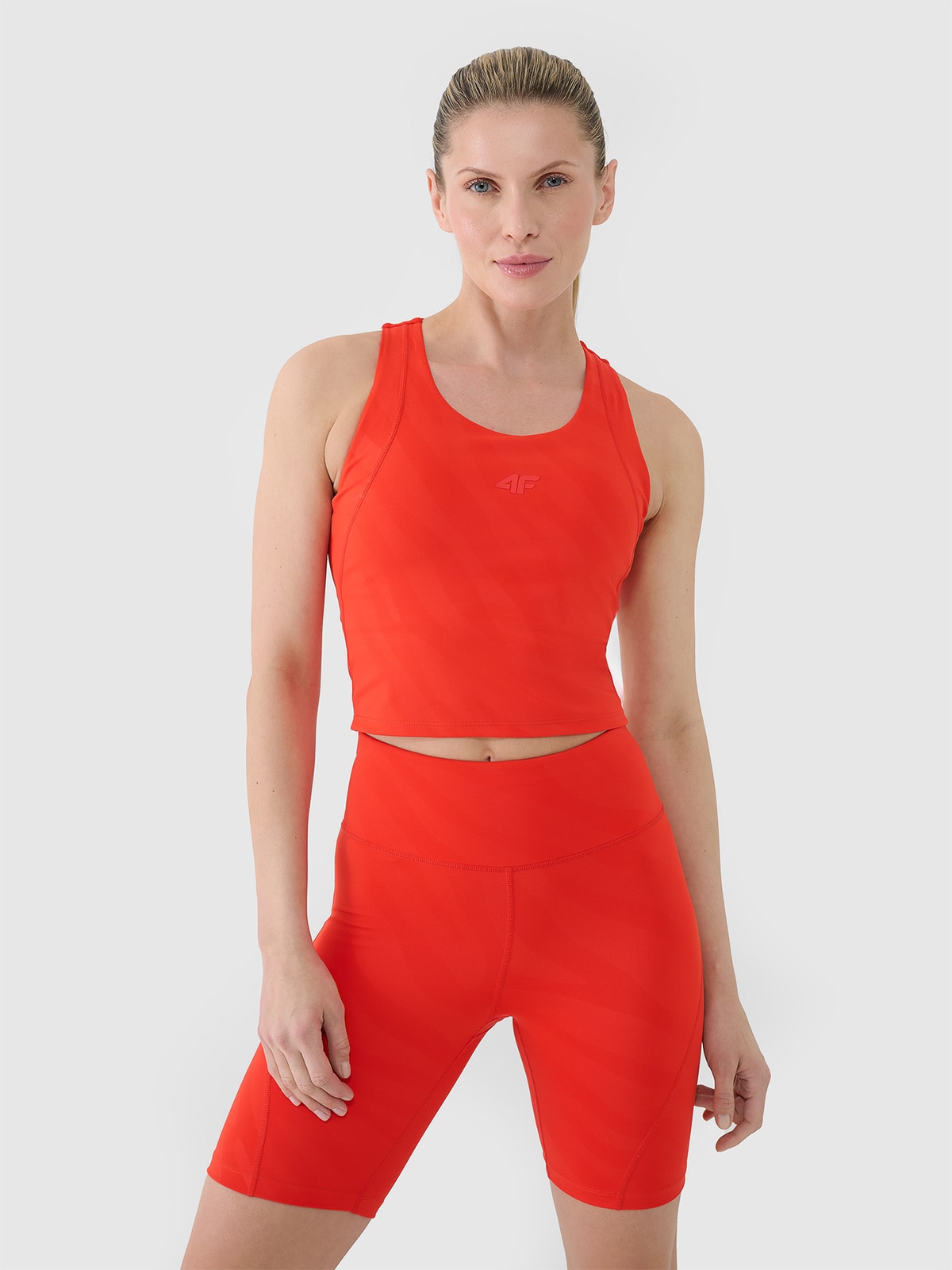 4F Crop top treningowy szybkoschnący damski - czerwony M