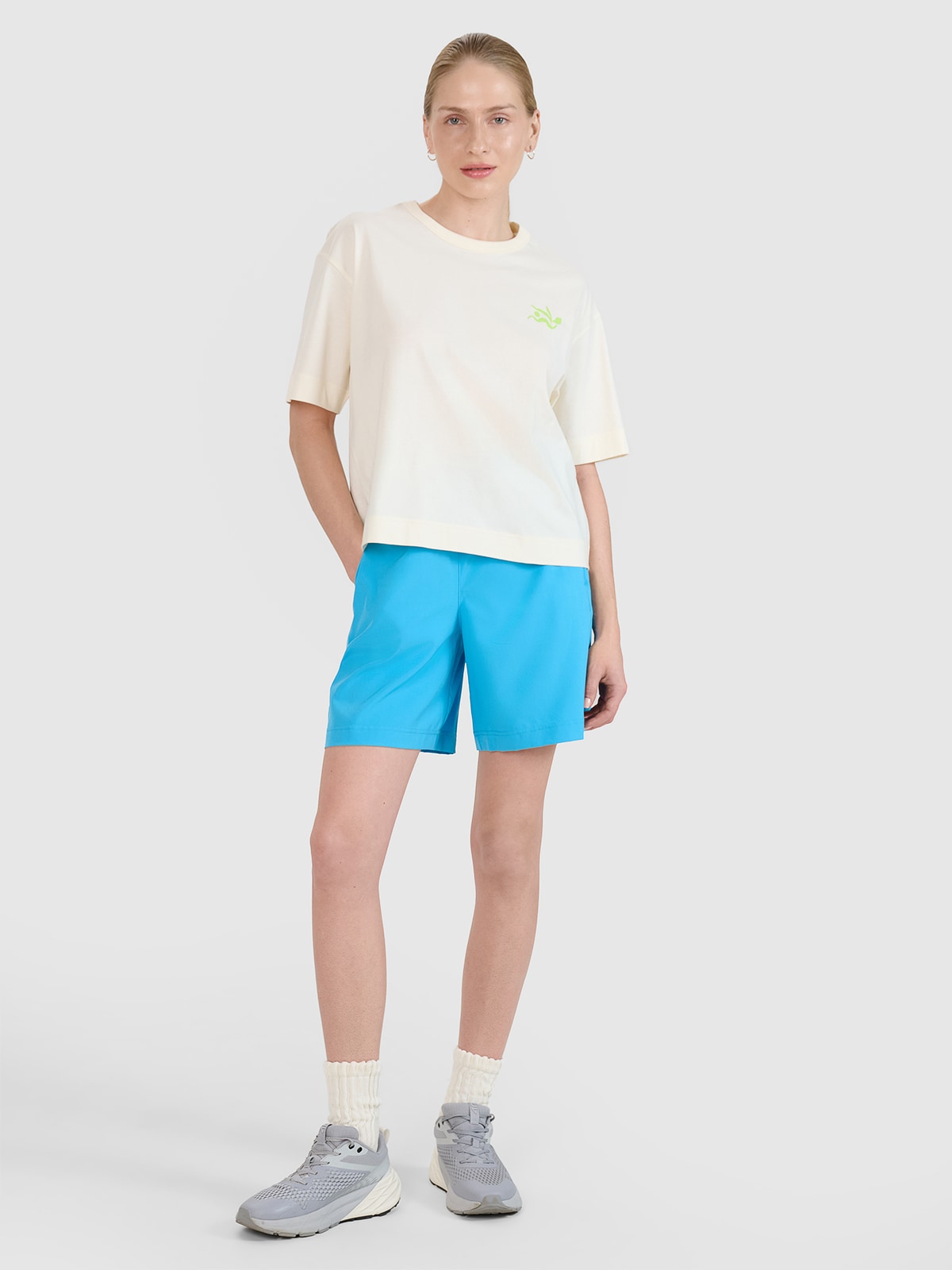 4F Spodenki plażowe damskie - niebieskie XL