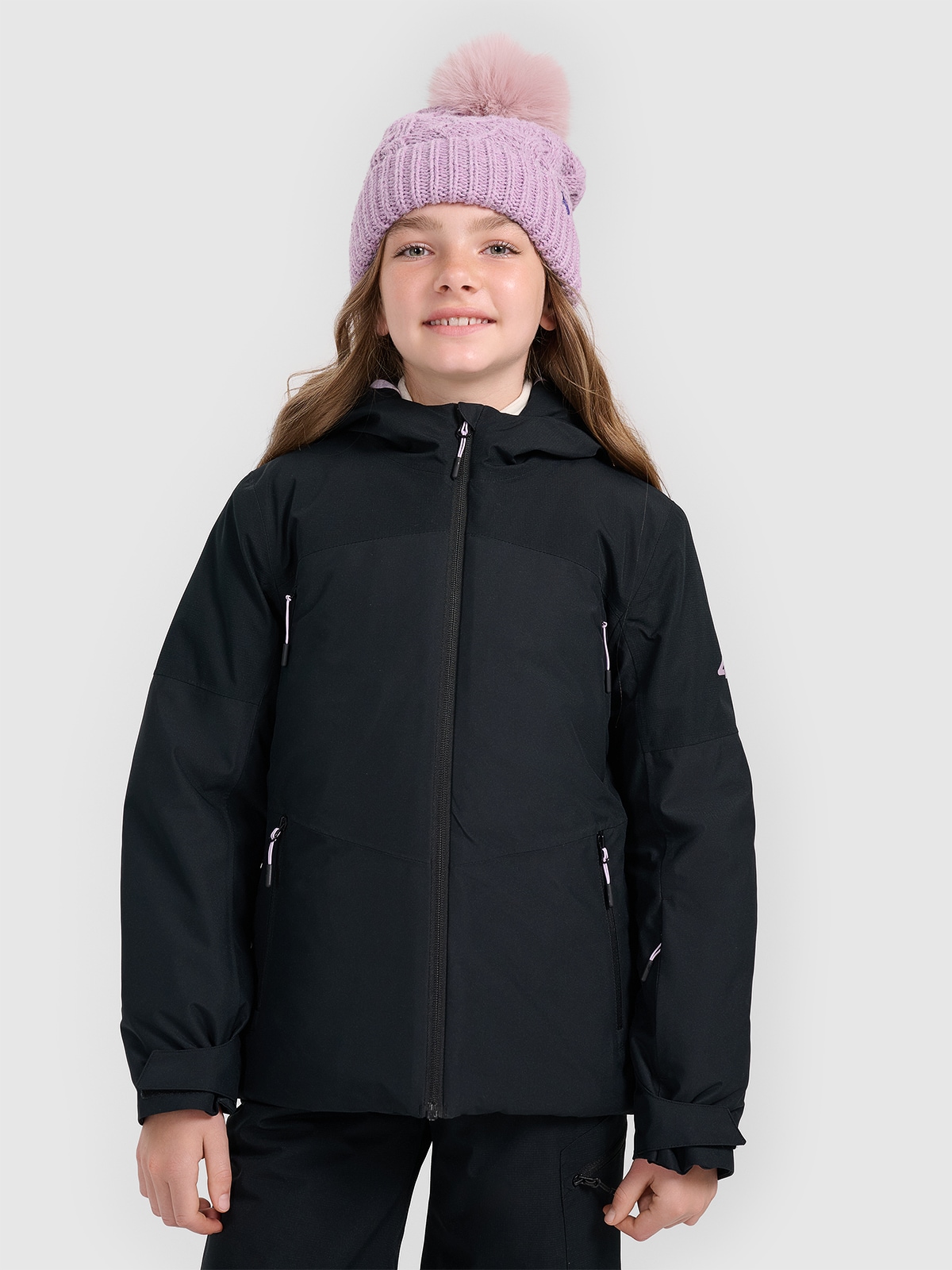 4F Kurtka narciarska membrana 8000 dziewczęca - czarna 146 (10-11 lat)