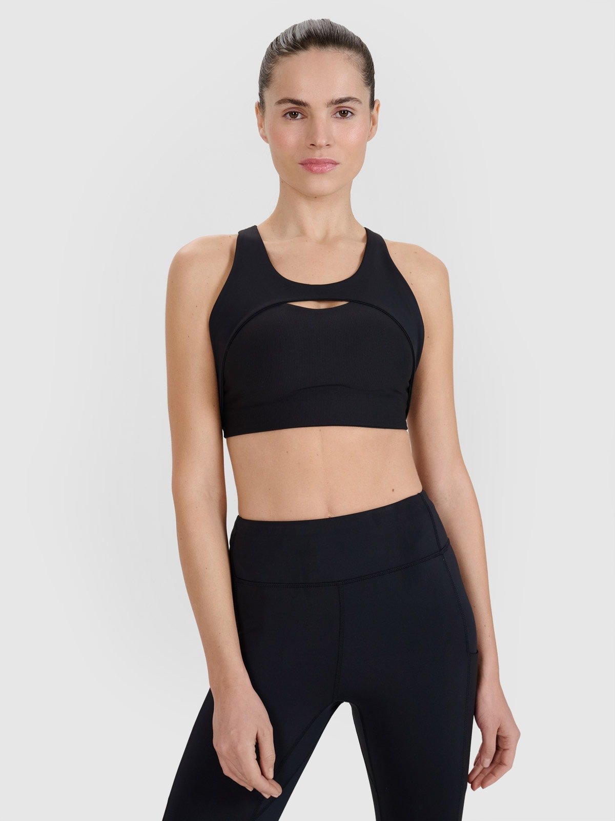 4F Biustonosz treningowy ze średnim wsparciem damski - czarny M