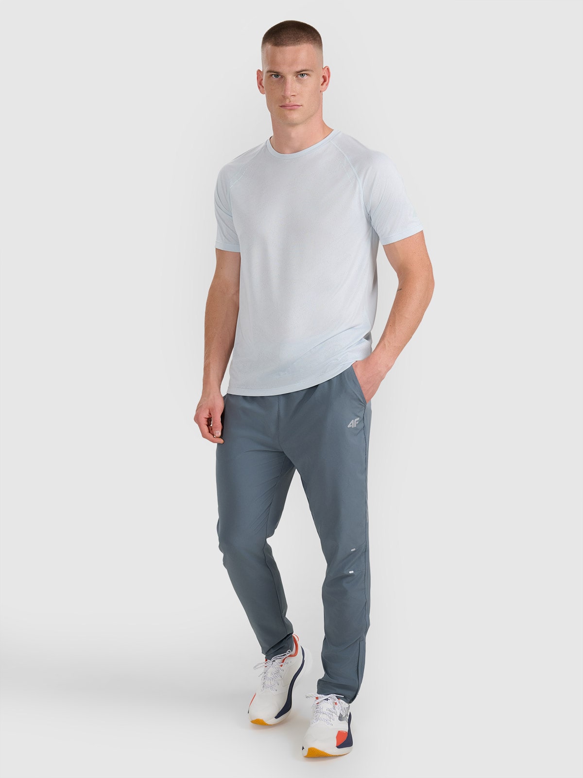 4F Spodnie do biegania szybkoschnące męskie - szare XL
