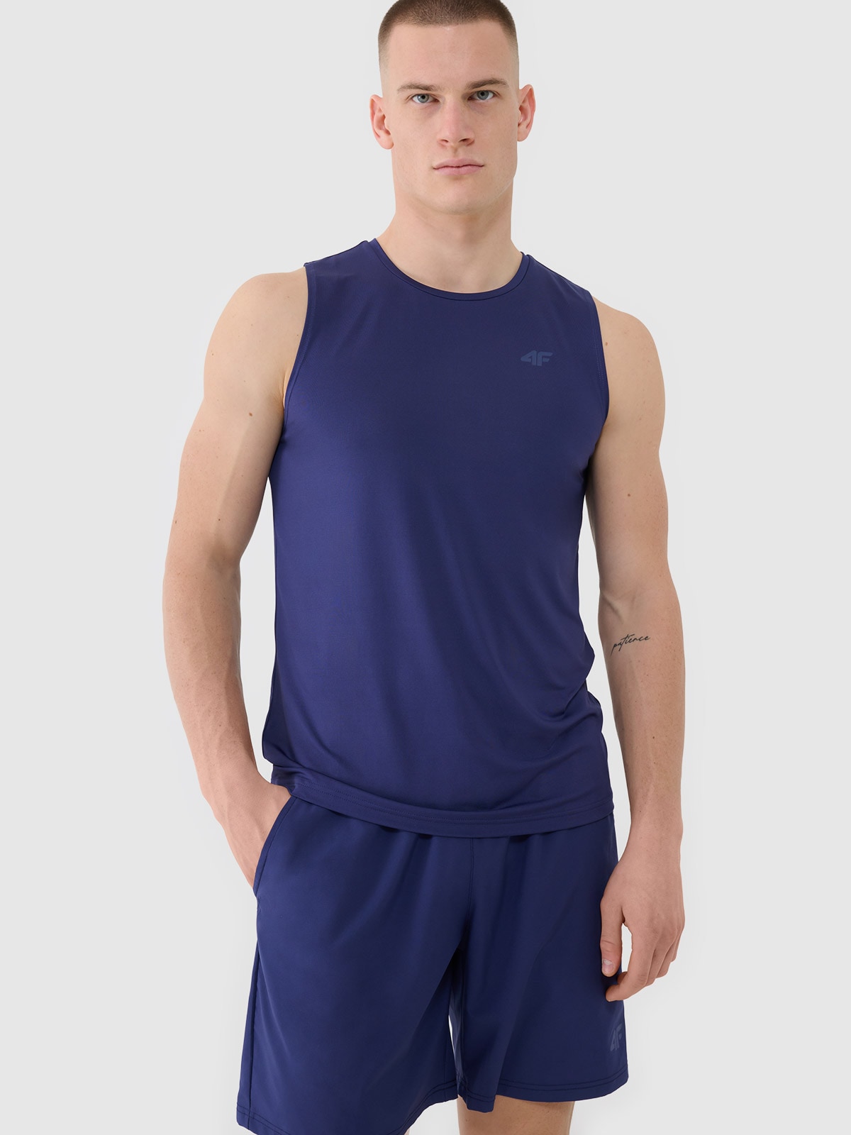 4F Tank top regular szybkoschnący męski - granatowy XXL