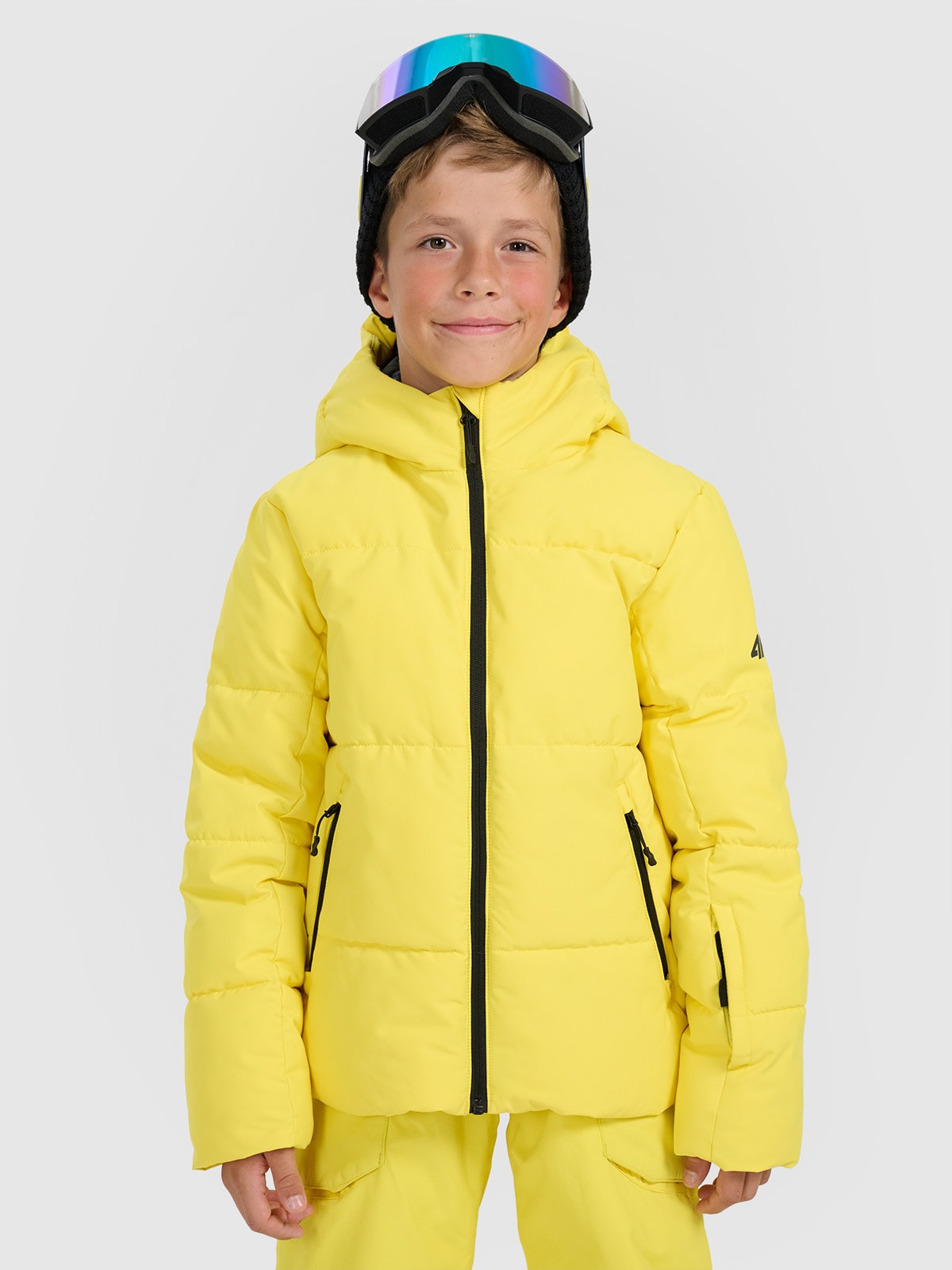 4F Kurtka narciarska membrana 5000 chłopięca - żółta 122 (6-7 lat)
