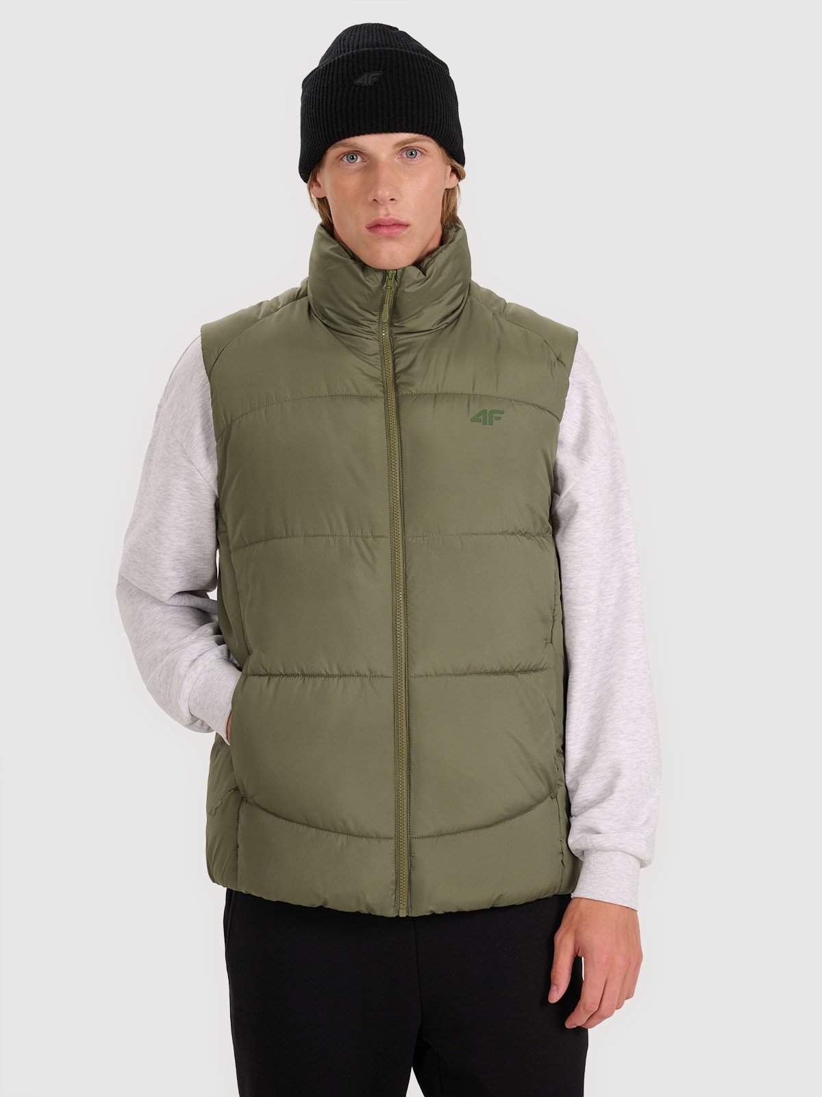 4F Bezrękawnik puchowy z wypełnieniem syntetycznym męski - khaki 3XL