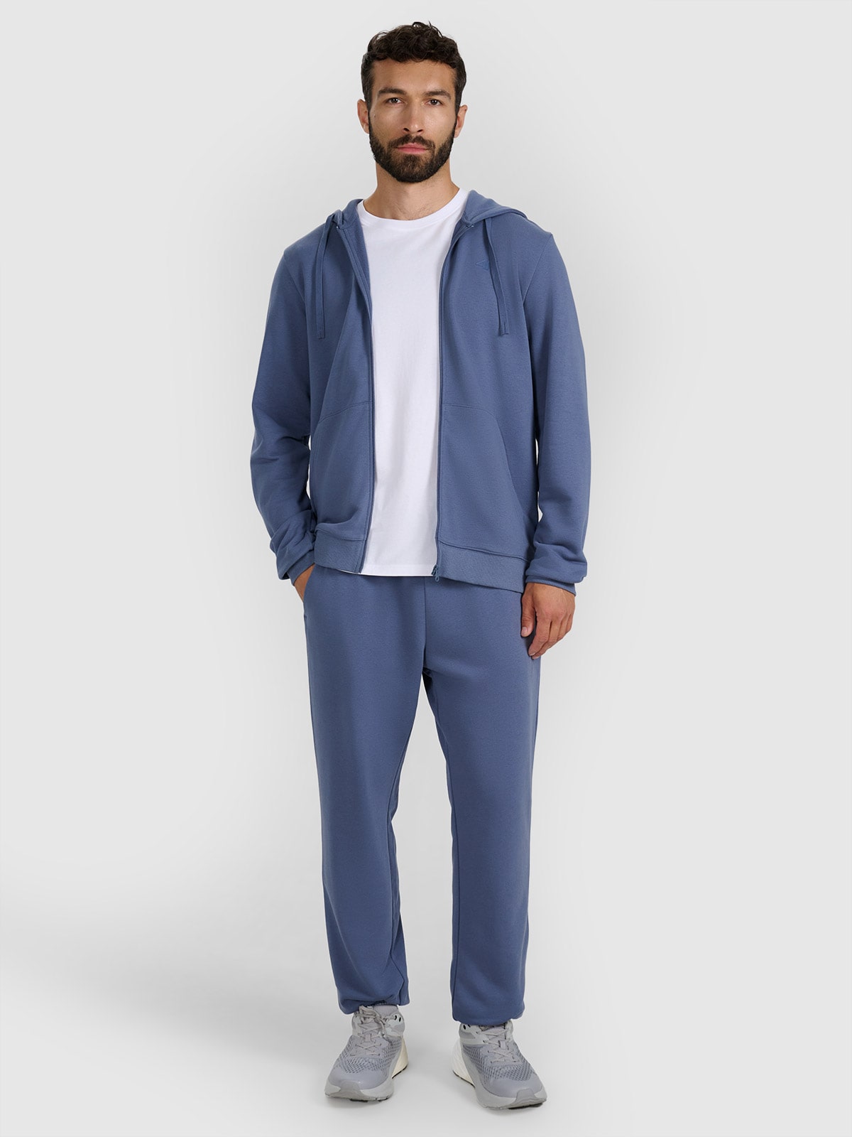 4F Bluza dresowa rozpinana z kapturem męska - granatowa M