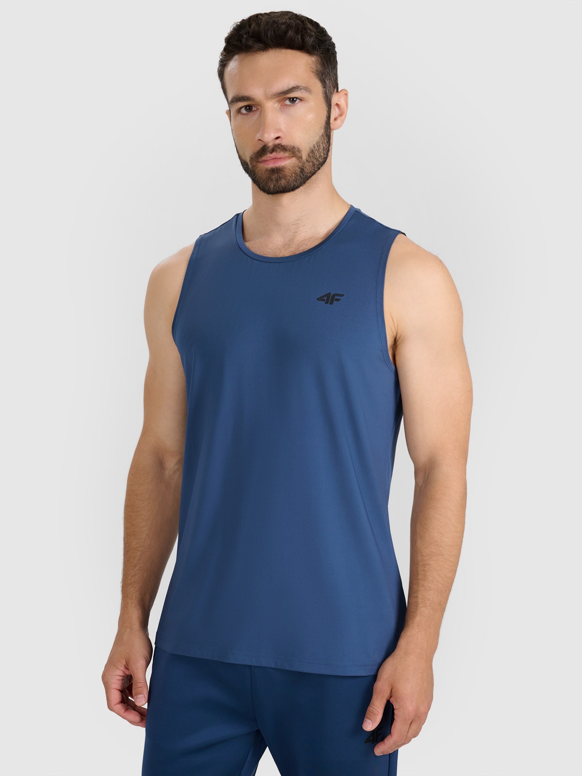 4F Tank top treningowy szybkoschnący męski - granatowy XXL