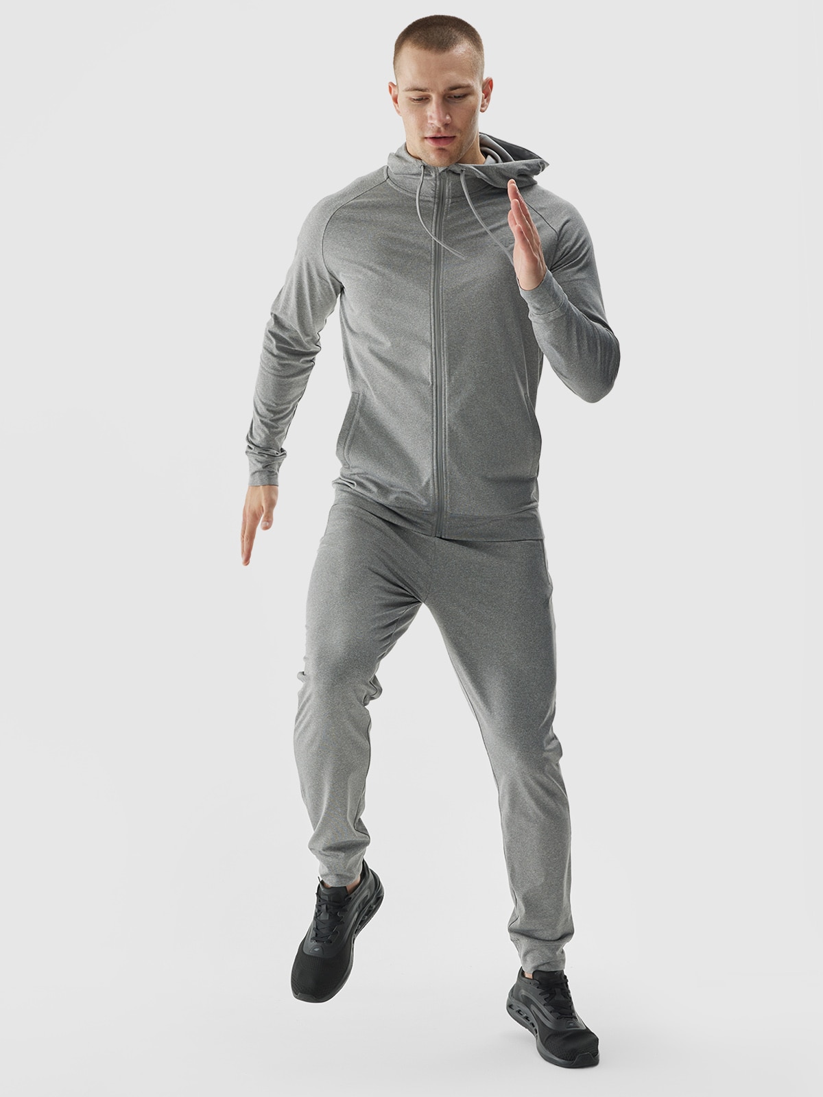 4F Spodnie treningowe szybkoschnące męskie - szare XL