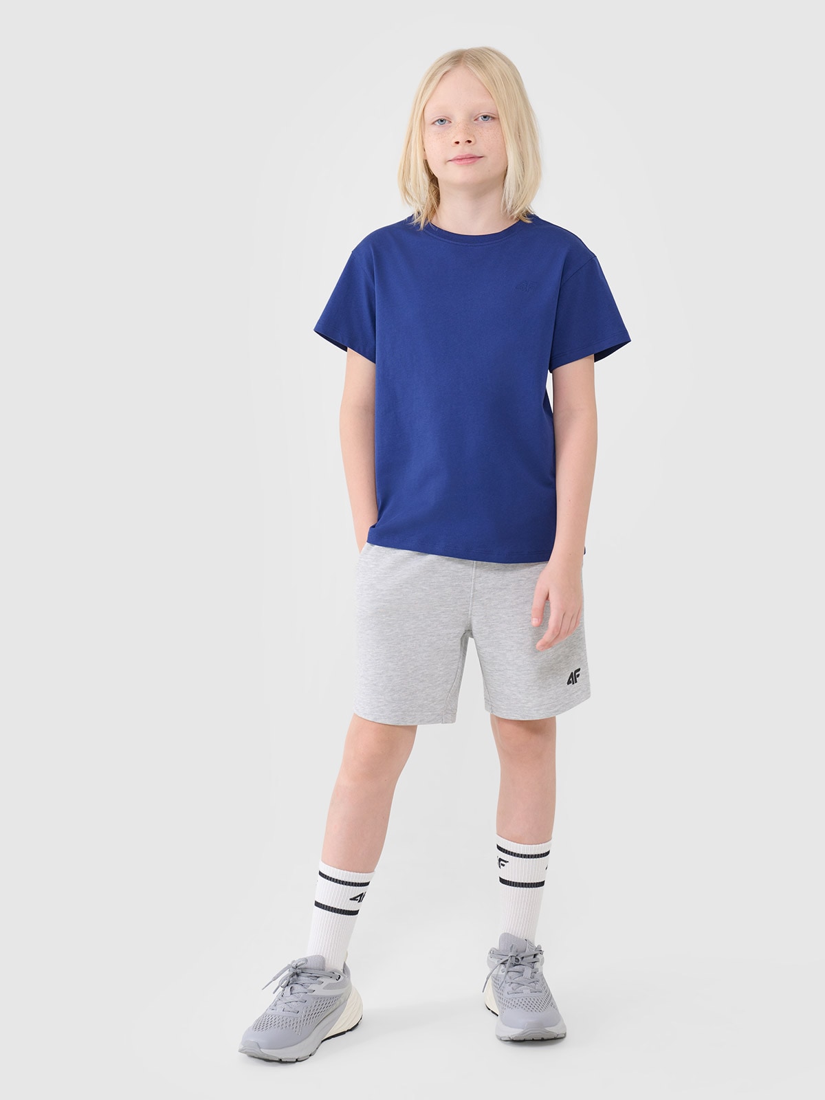 4F Spodenki dresowe chłopięce - szare 146 (10-11 lat)