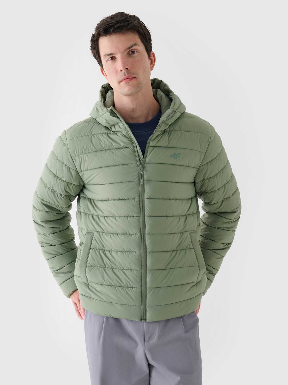 4F Kurtka puchowa z syntetycznym wypełnieniem męska - khaki L