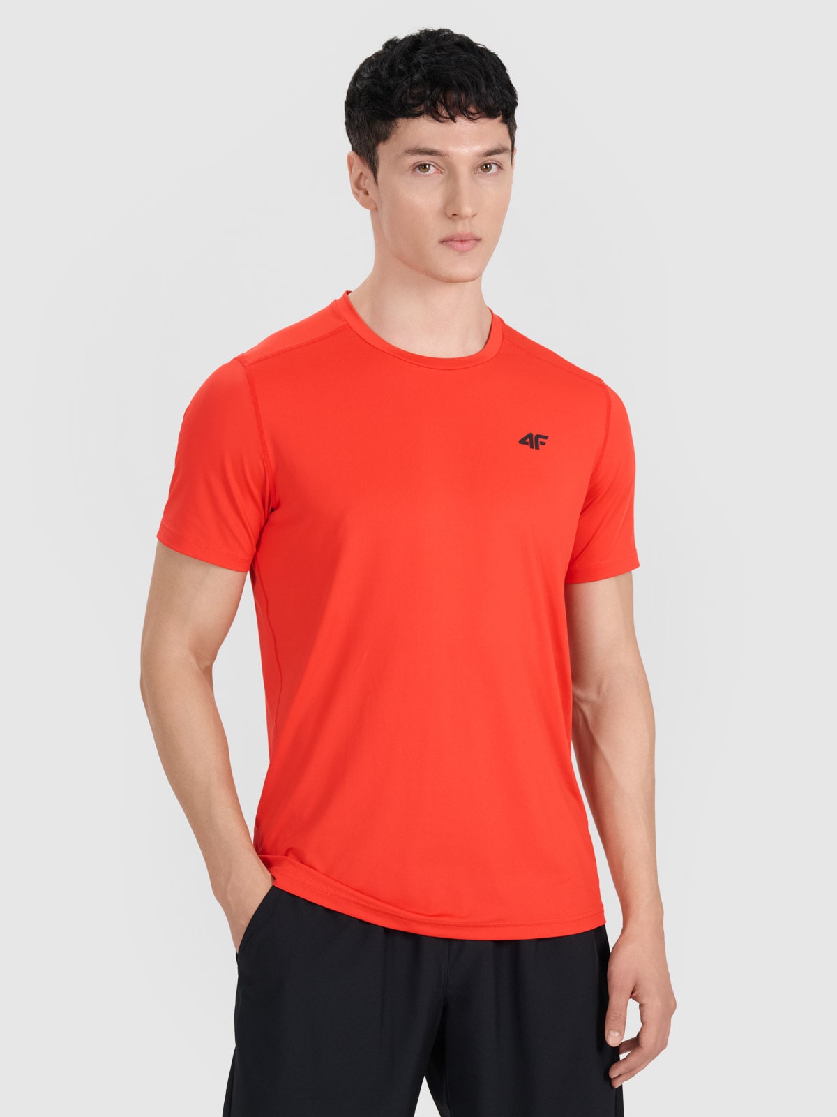 4F Koszulka treningowa szybkoschnąca męska - czerwona L