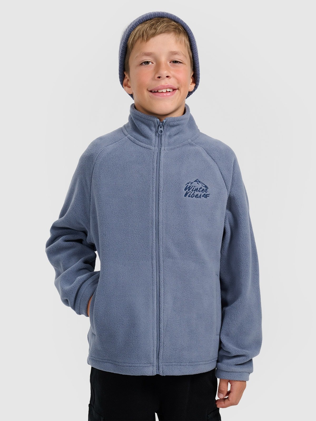 4F Polar regular ze stójką chłopięcy - granatowy 128 (7-8 lat)