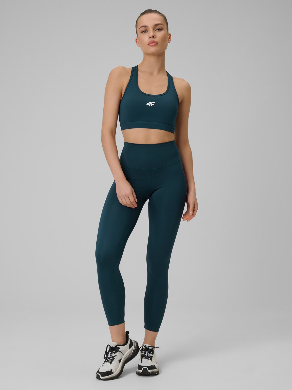 4F Legginsy treningowe szybkoschnące damskie - turkusowe XL