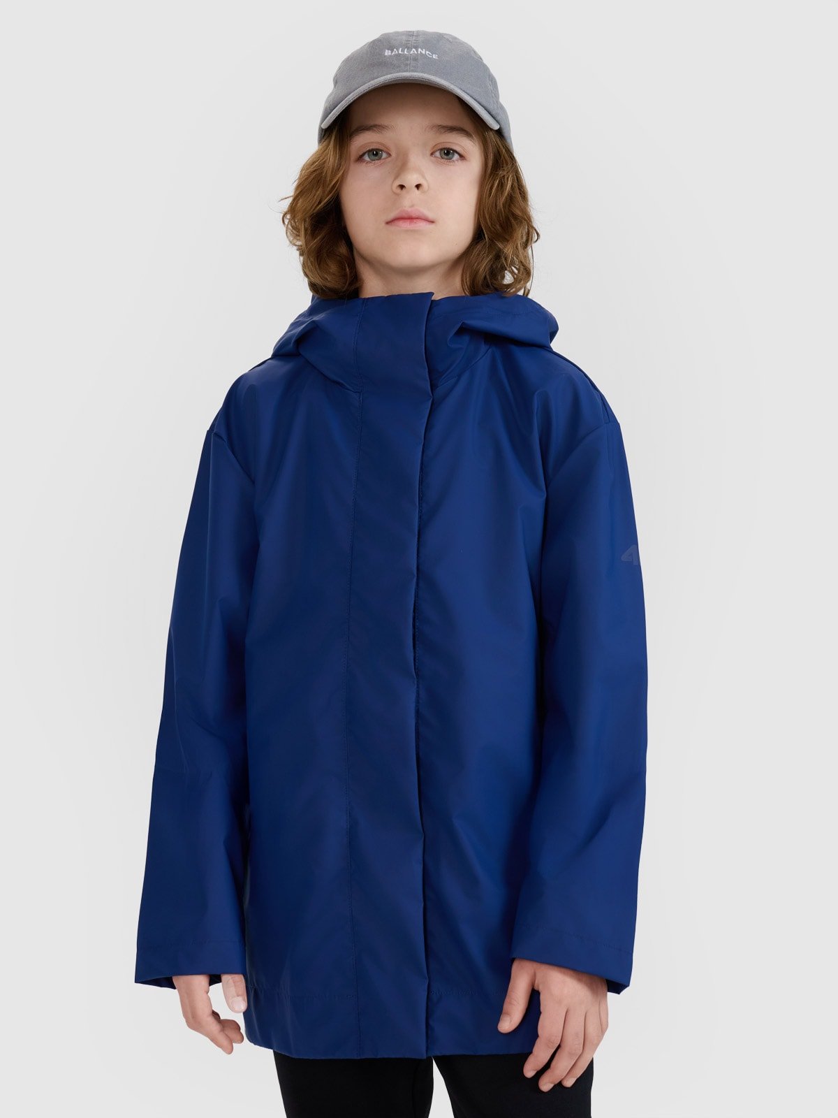 4F Kurtka przejściowa przeciwdeszczowa z gumową powłoką dziecięca - granatowa 164 (13-14 lat)
